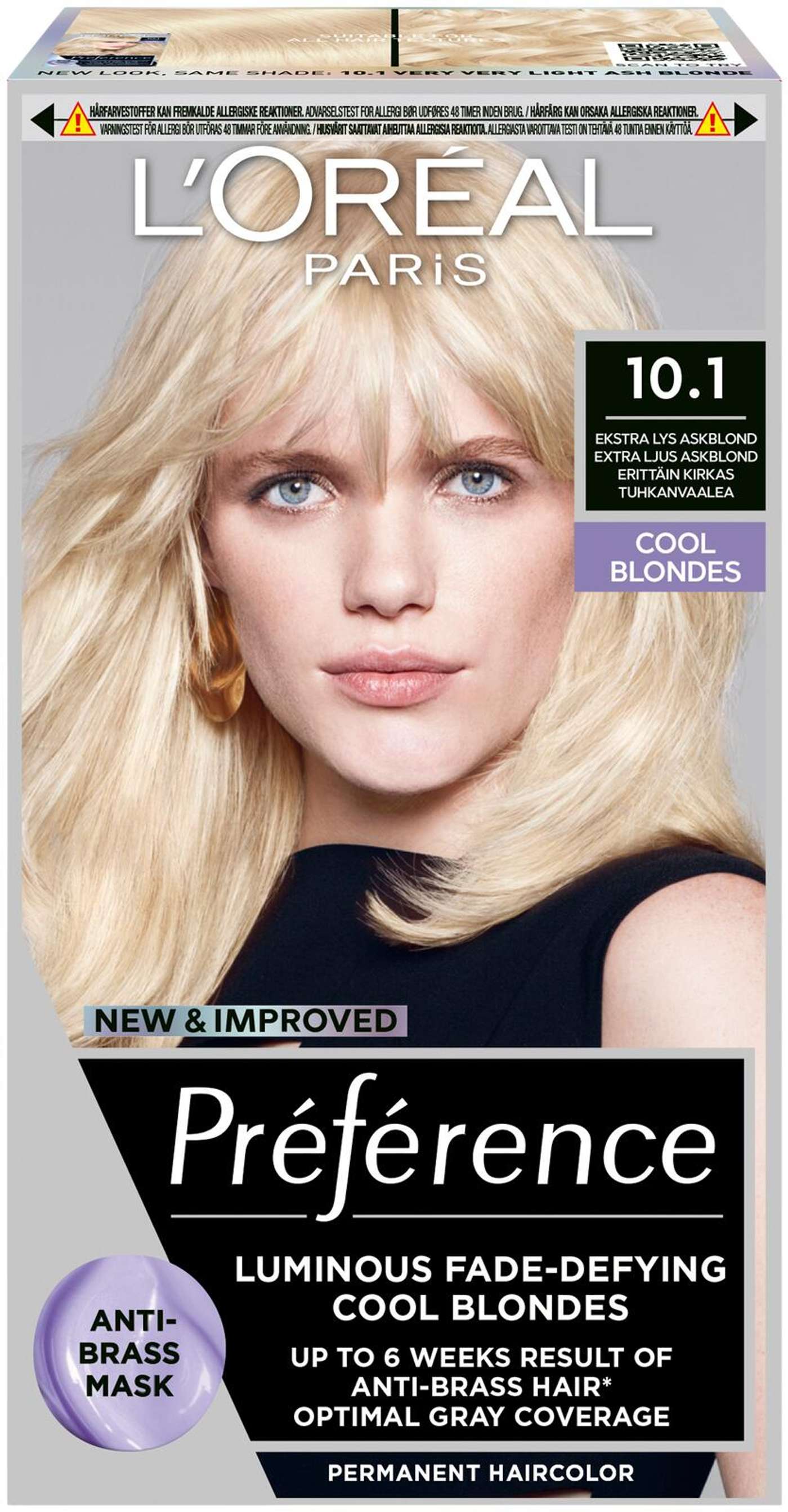 L'Oréal Paris Préférence 10. 1 Helsinki Extra Light Ash Blonde Очень яркий перманентный цвет пепельный блондин 1 шт. (цвет Хельсинки Экстра Светлый Пепельный Блонд)