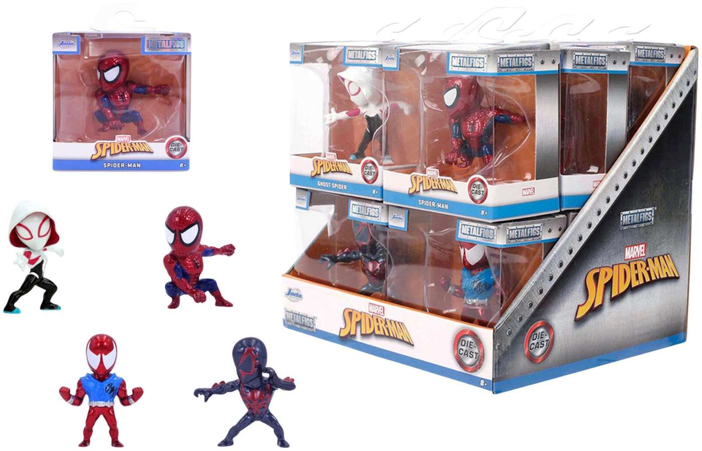 Jada Marvel Spider-Man, Коллекционные фигурки 6, 5 см, литьё под давлением, четыре вида, продаются поштучно