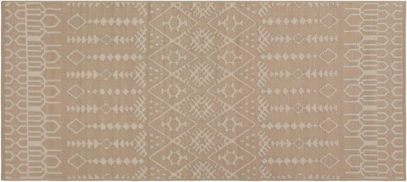 Пластиковый ковер для дома Ornament 90x200см бежевый (цвет Simply Taupe / Серебристый серый)