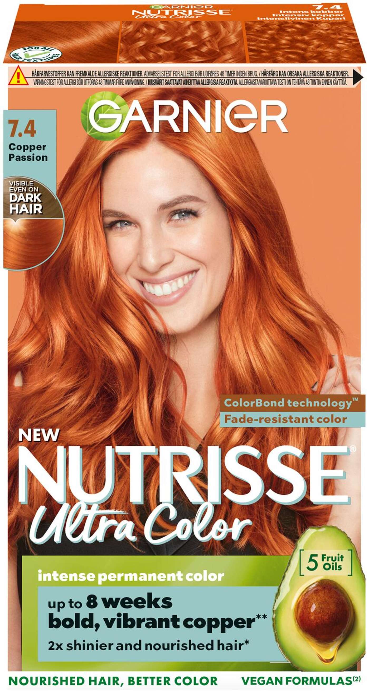Garnier Nutrisse Ultra Color 7. 4 Интенсивный медный перманентный краситель 1 шт. (цвет Интенсивная медь)