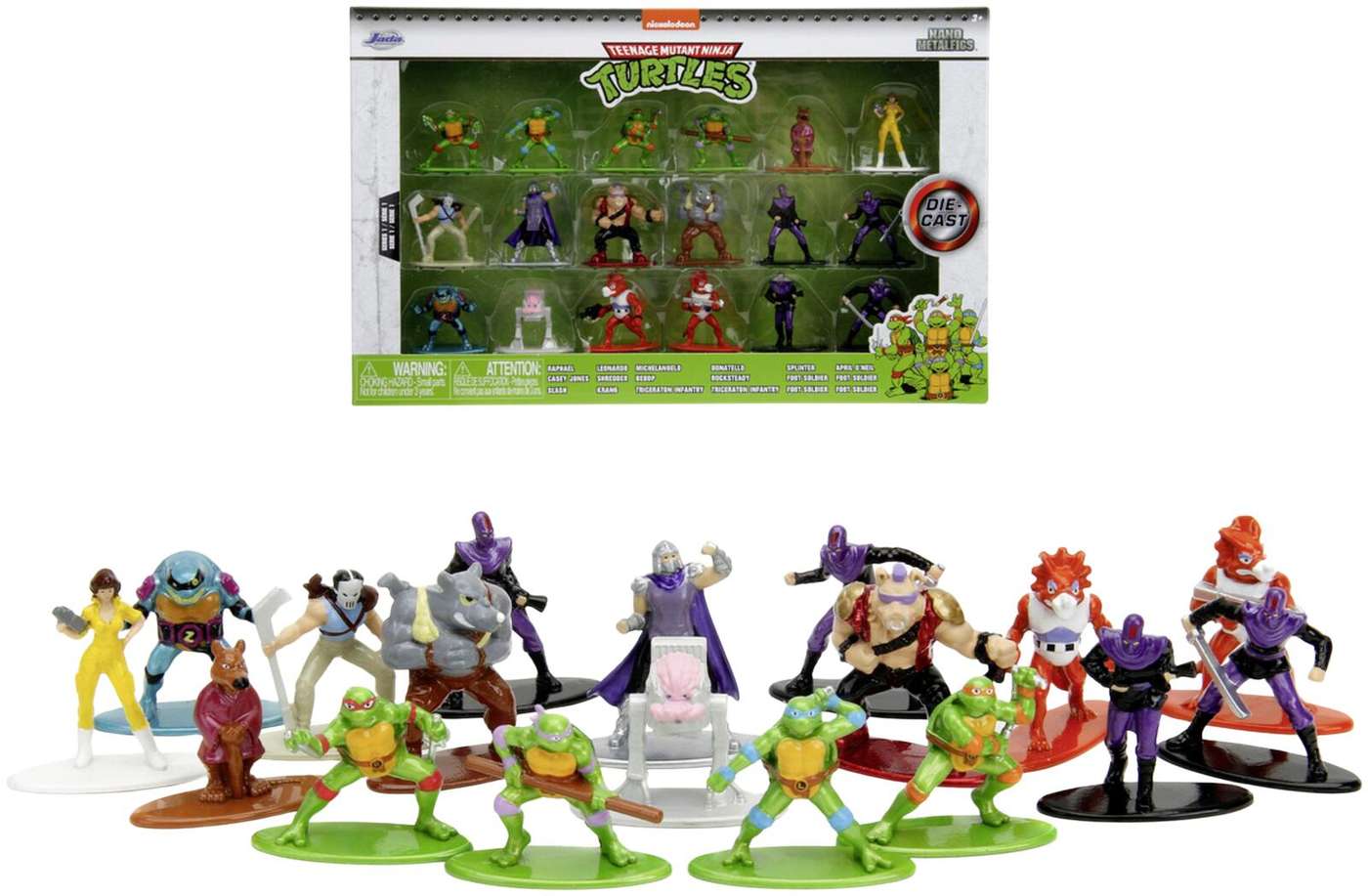 Коллекционные фигурки Jada Turtles, 4 см, металл (литье), в упаковке 18 шт.