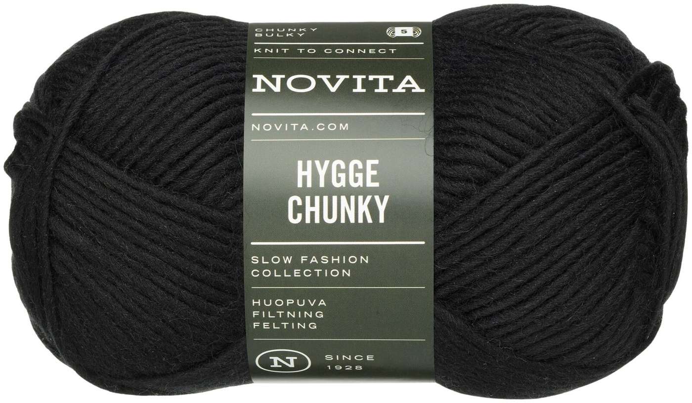 Пряжа Novita Hygge Chunky 100 г сажа 099 (цвет сажа)