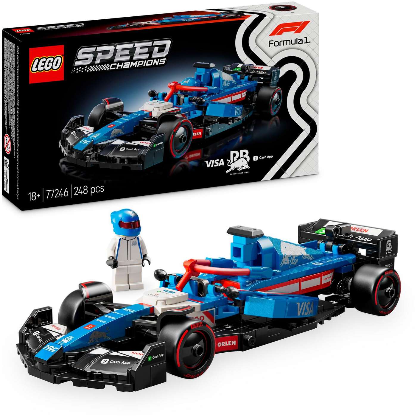 LEGO® Speed ​​​​Champions Visa Cash App RB VCARB 01 F1® Гоночный автомобиль 77246