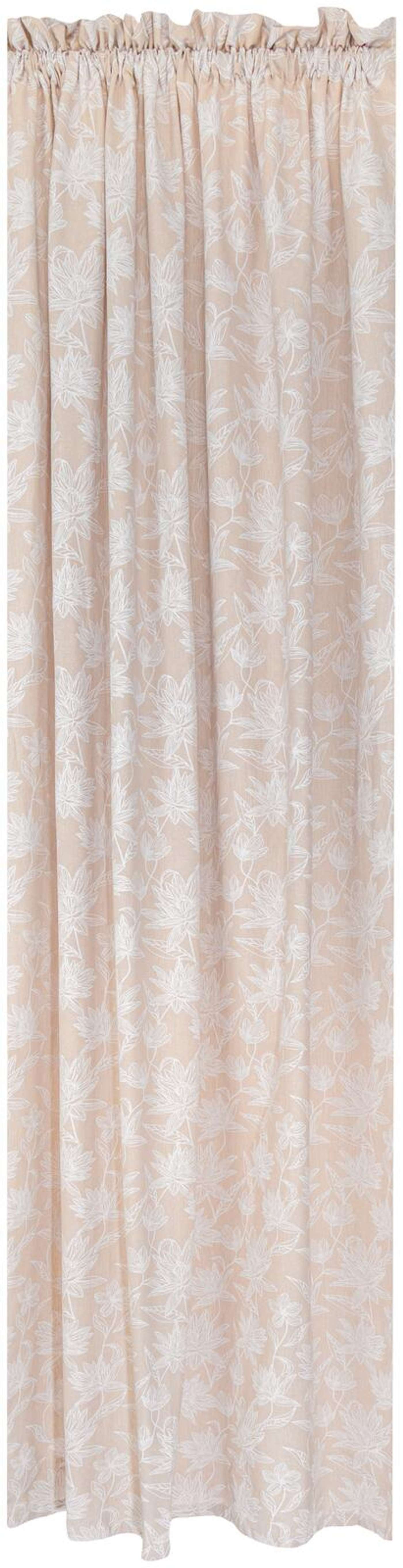 Придомовая штора Khadi 140x250 лен бежевый (цвет лен бежевый шамбре / белый)
