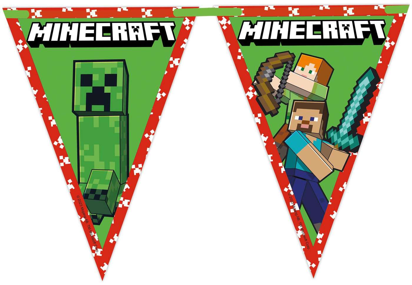 Decorata Party Minecraft FSC Бумажный треугольник Флаг Баннер (цвет разноцветный)
