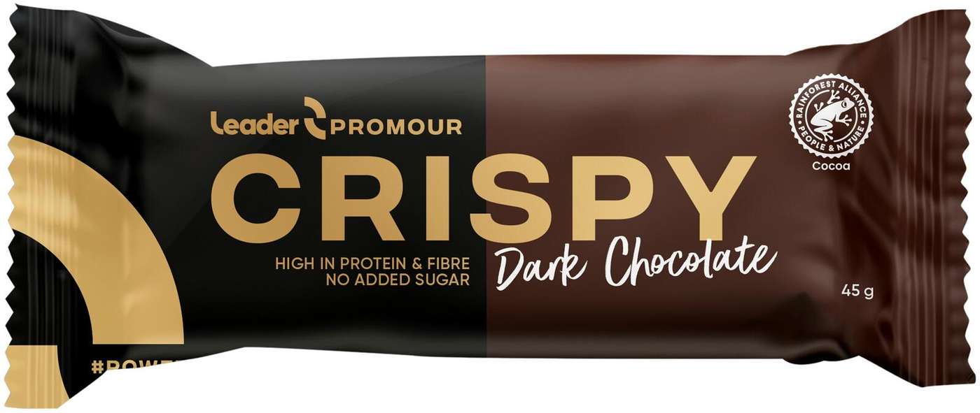 Протеиновый батончик Leader Promour Crispy из темного шоколада 45 г