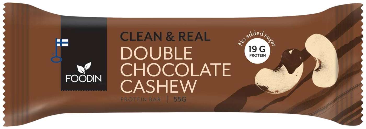 Foodin Clean&Real Протеиновый батончик с кешью в двойном шоколаде 55г