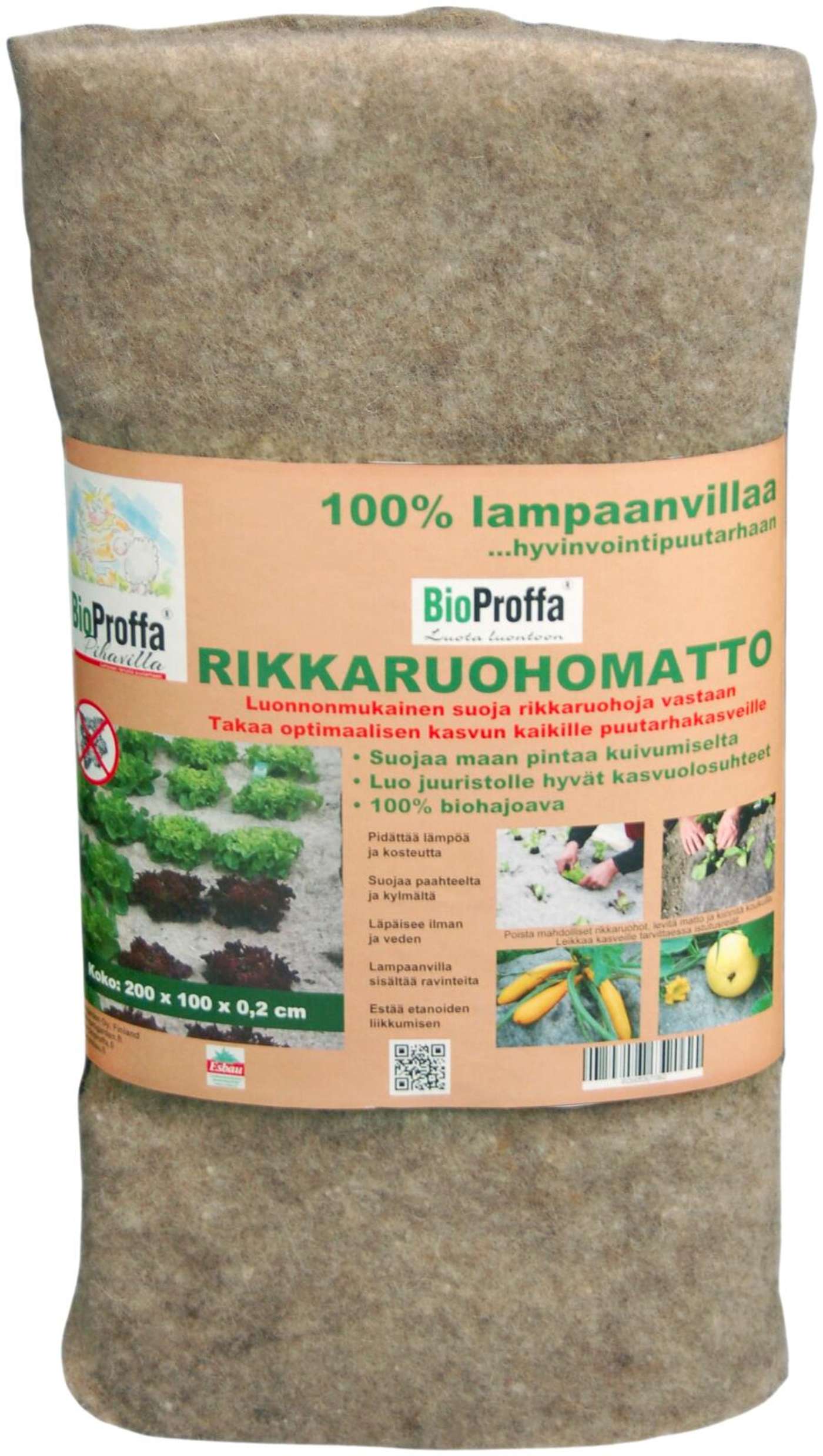 BioProffa Коврик Weed из овечьей шерсти, 200 X 100 X 0, 2 см
