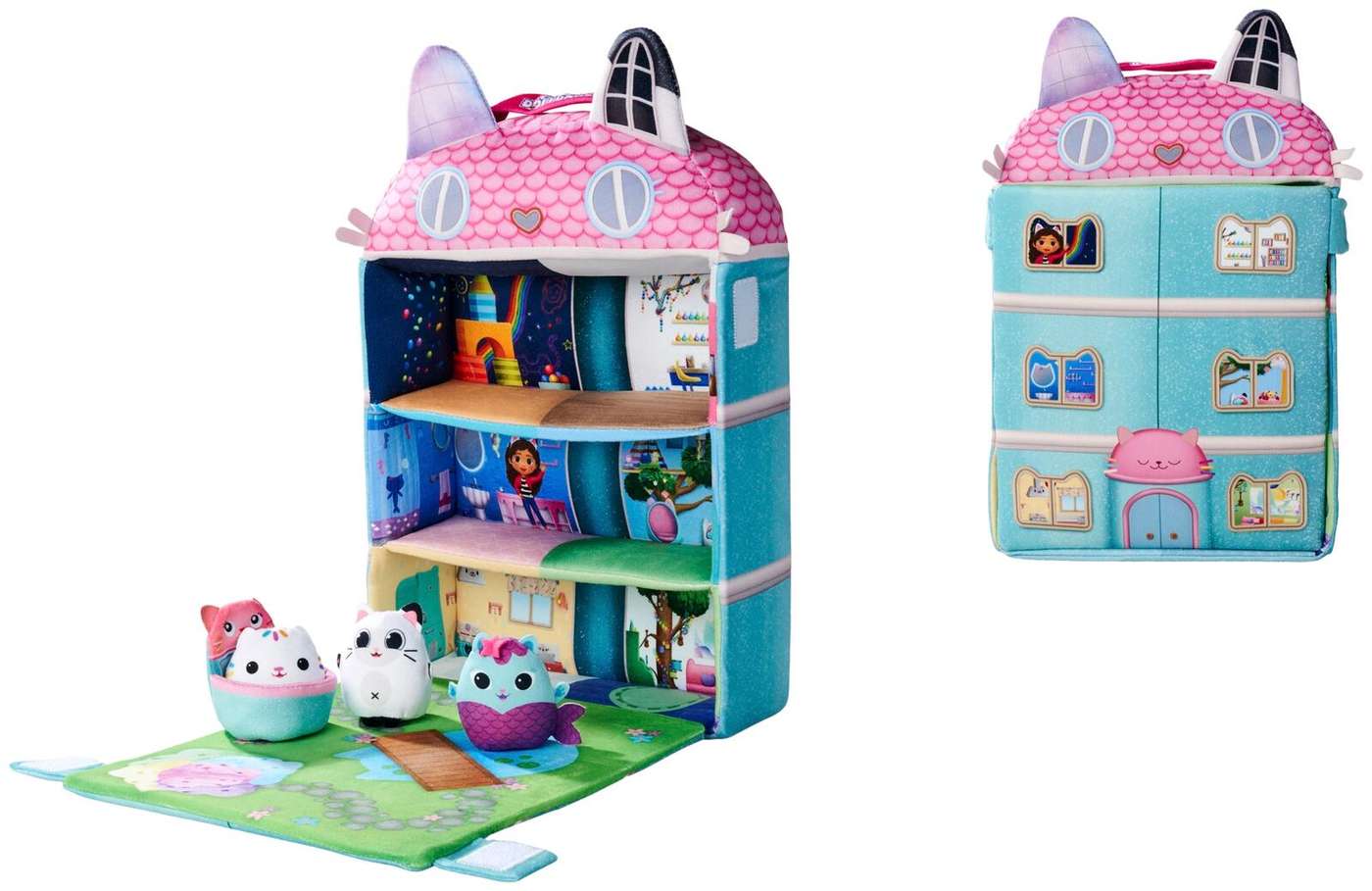 Мягкий игровой набор Gabby's Dollhouse и 3 мягкие фигурки.