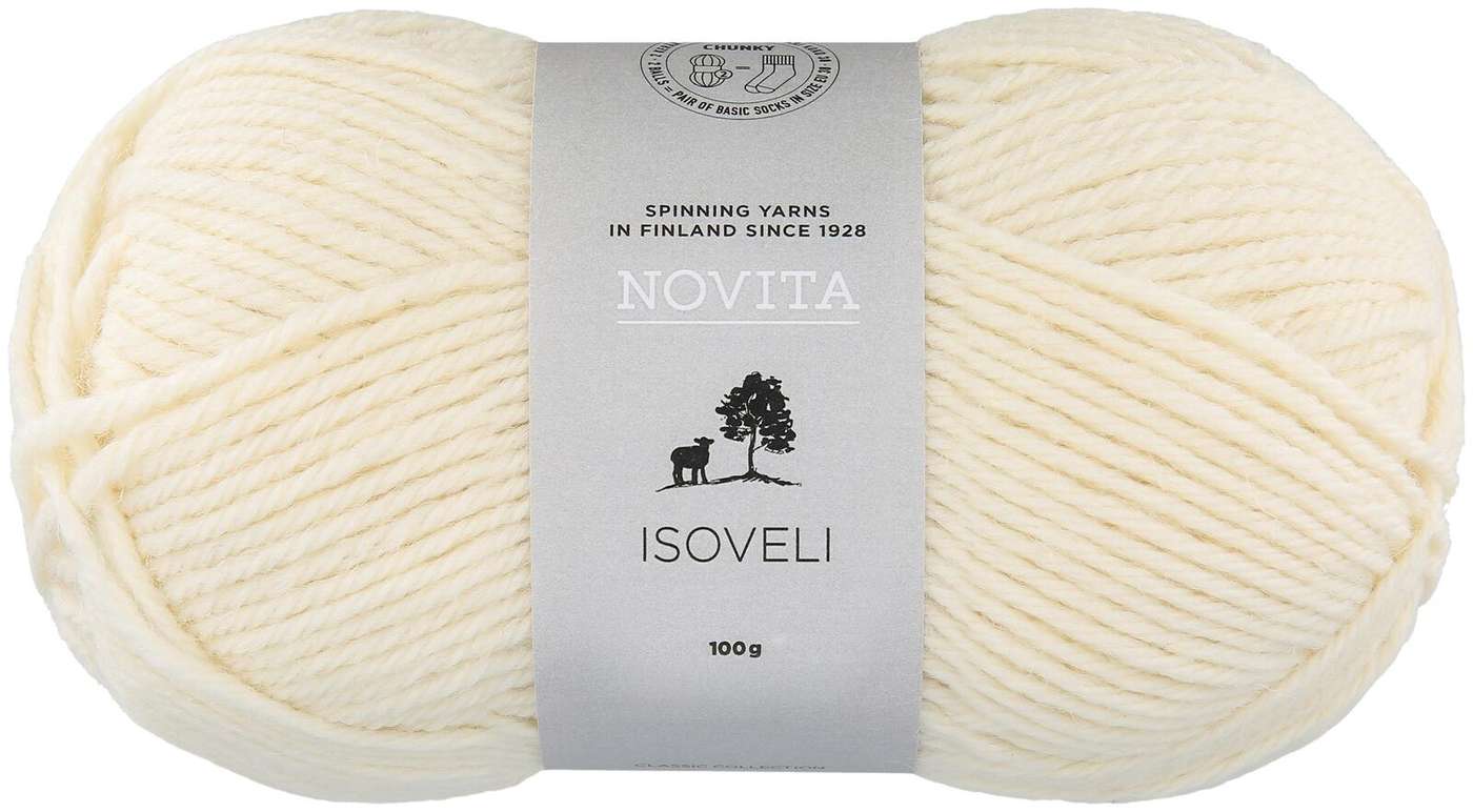 Пряжа Novita Isoveli 100 г натуральный белый (цвет натуральный белый)