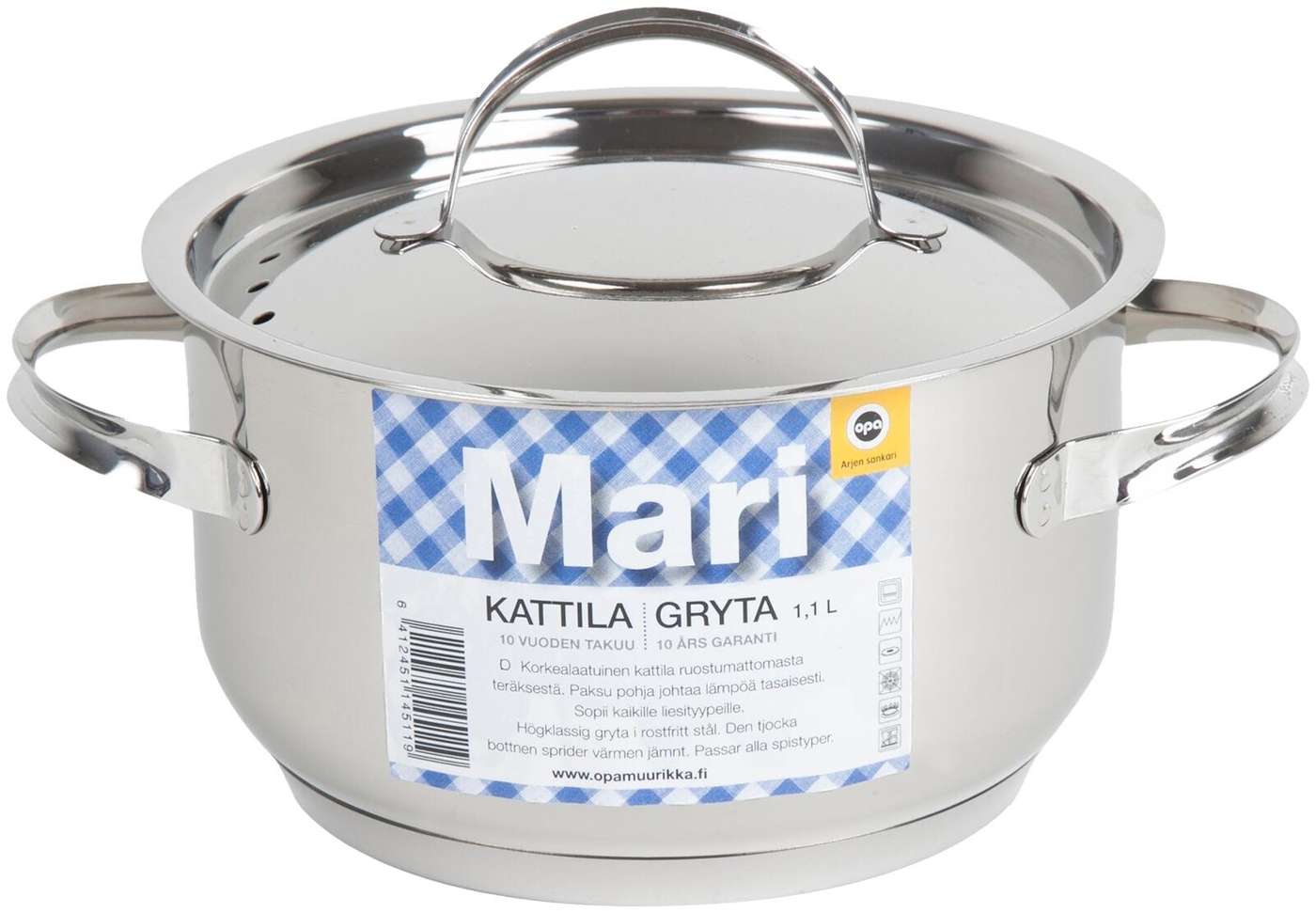 Чайник Opa Mari Steel нержавеющая сталь 1, 1л (цвет Сталь)