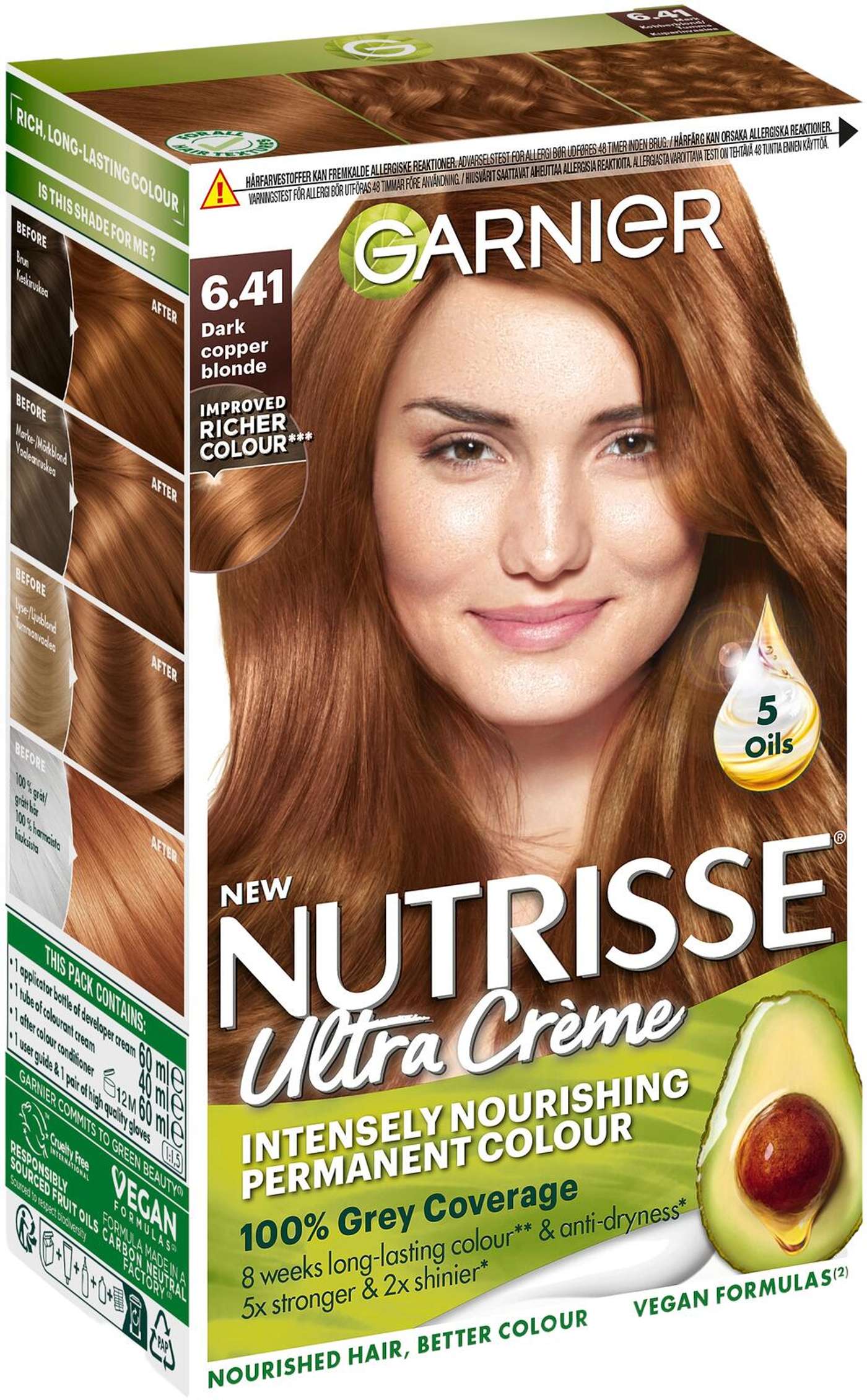 Garnier Nutrisse Ultra Créme 6. 41 Темно-медный блондин Перманентный цвет темный медный блондин 1шт (цвет Темно-медный блондин)