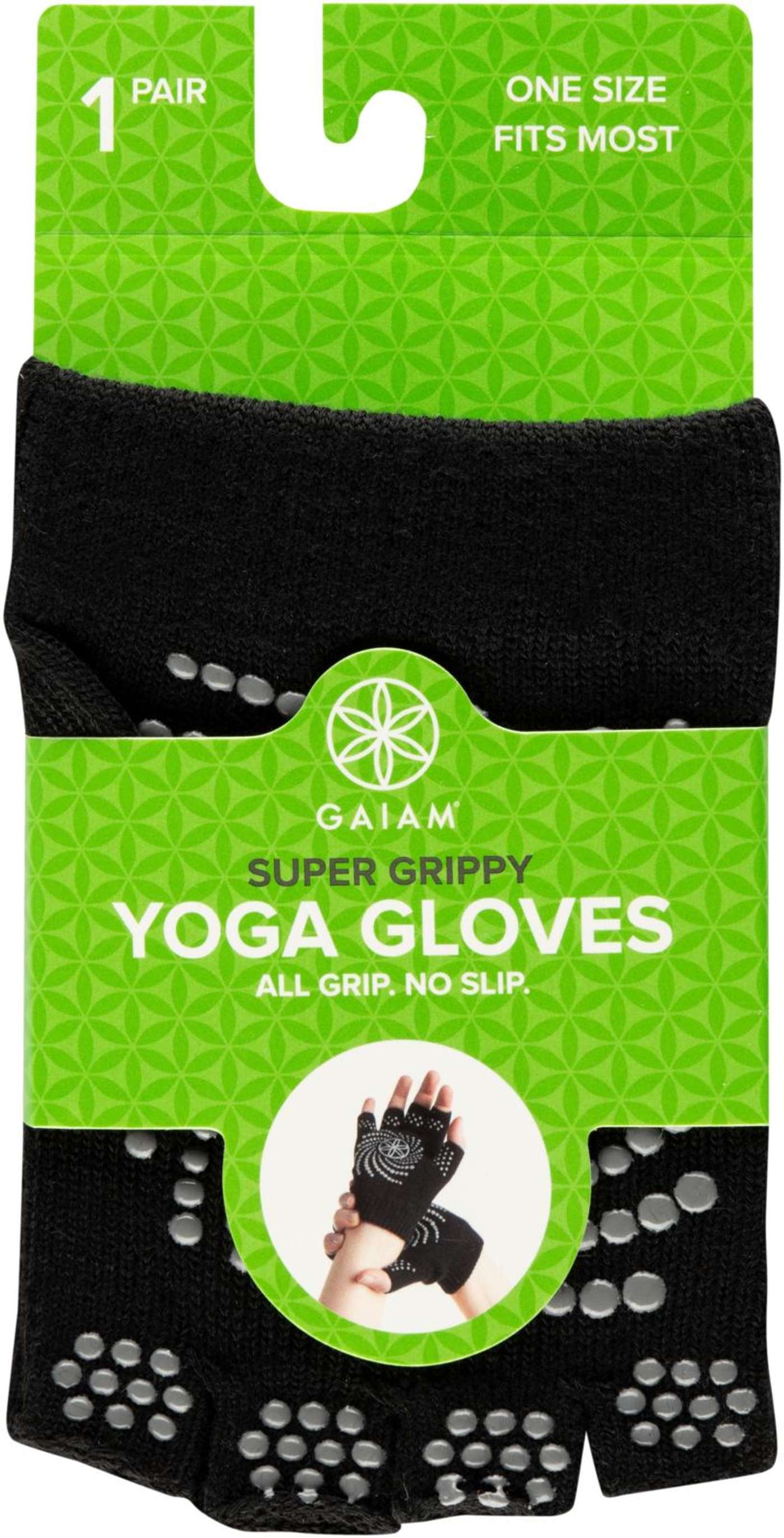 Перчатки Gaiam Grippy, перчатки для йоги (цвет Черный / серый)