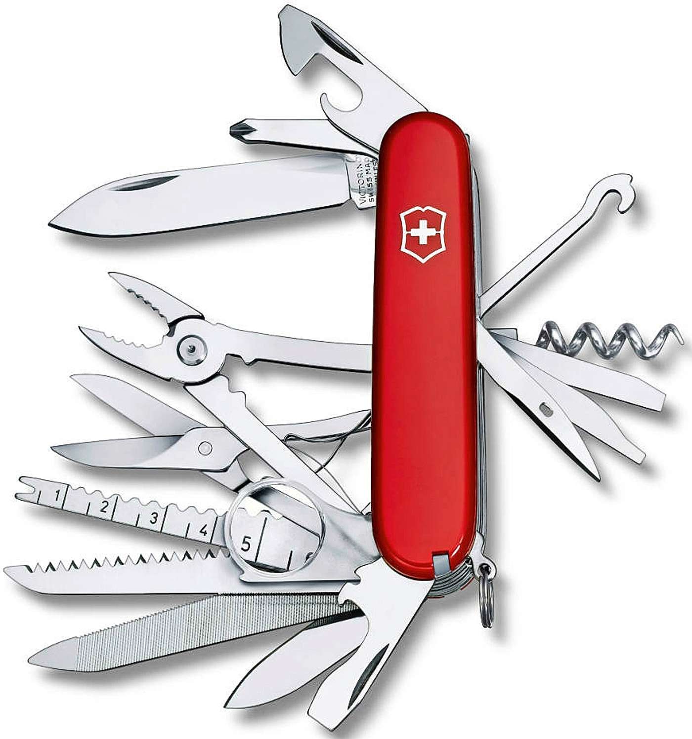 Карманный инструмент Victorinox Swiss Champ + футляр (цвет КРАСНЫЙ)