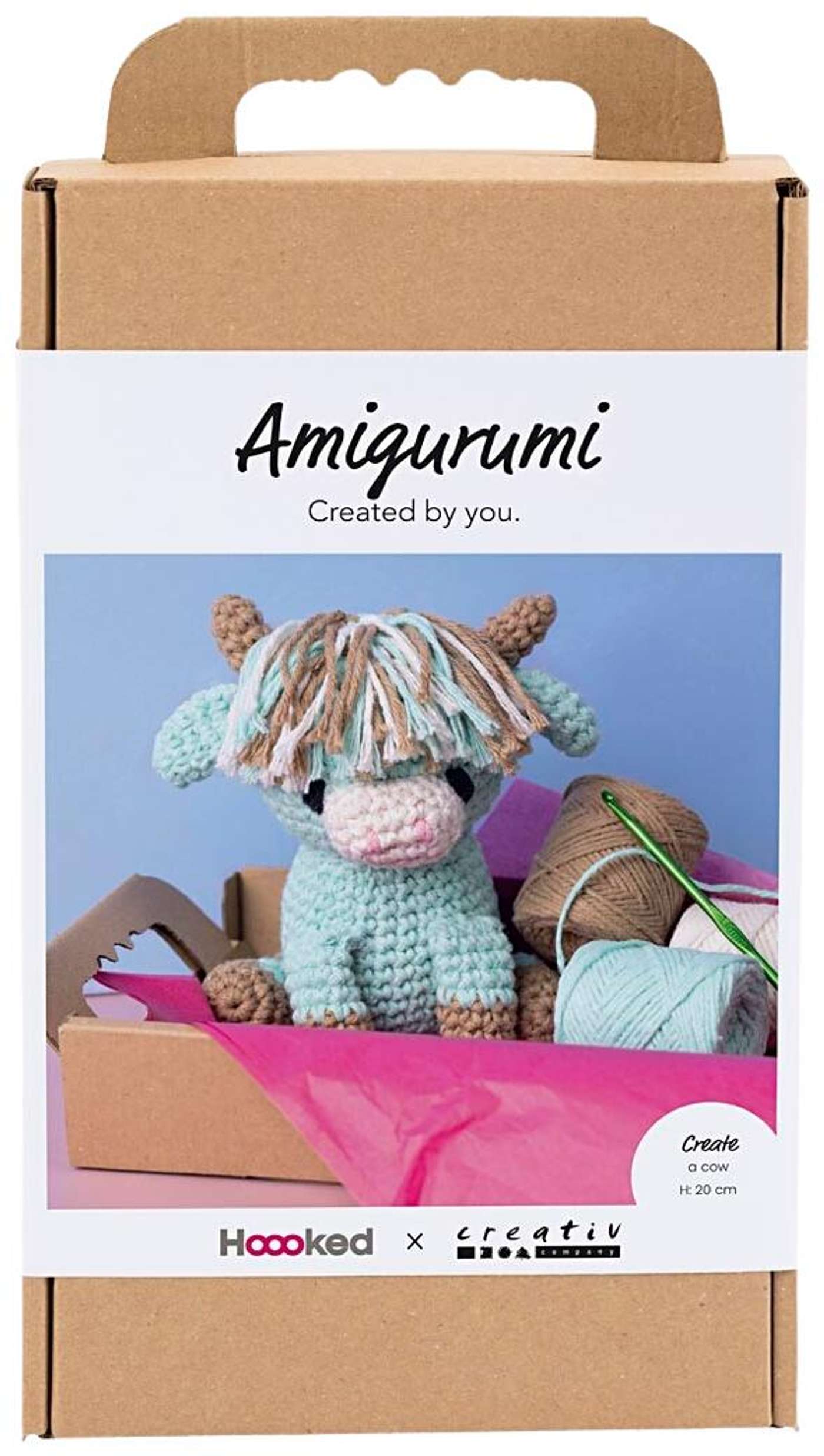 Набор Amigurumi Craft, Корова, бежевый, мятный, 1 упаковка / 1 упаковка