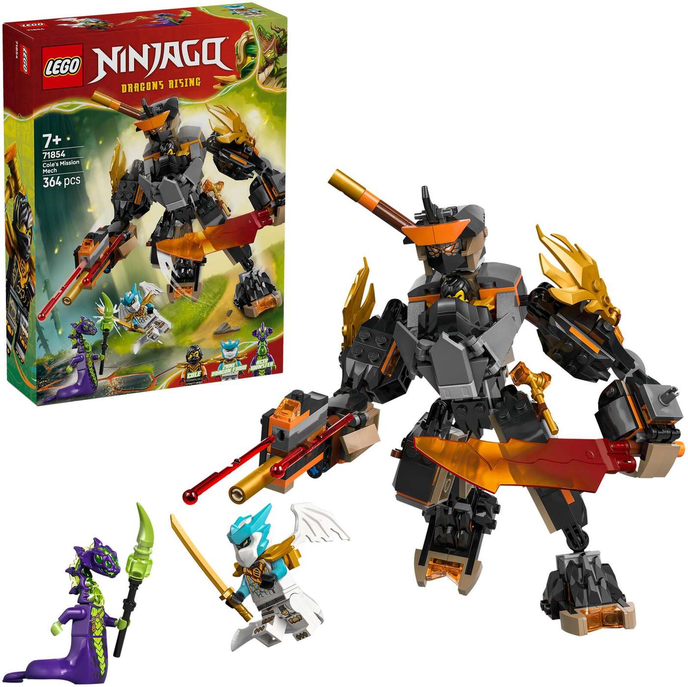 LEGO® Ninjago 71854 Робот миссии Коула и дракон Зейн