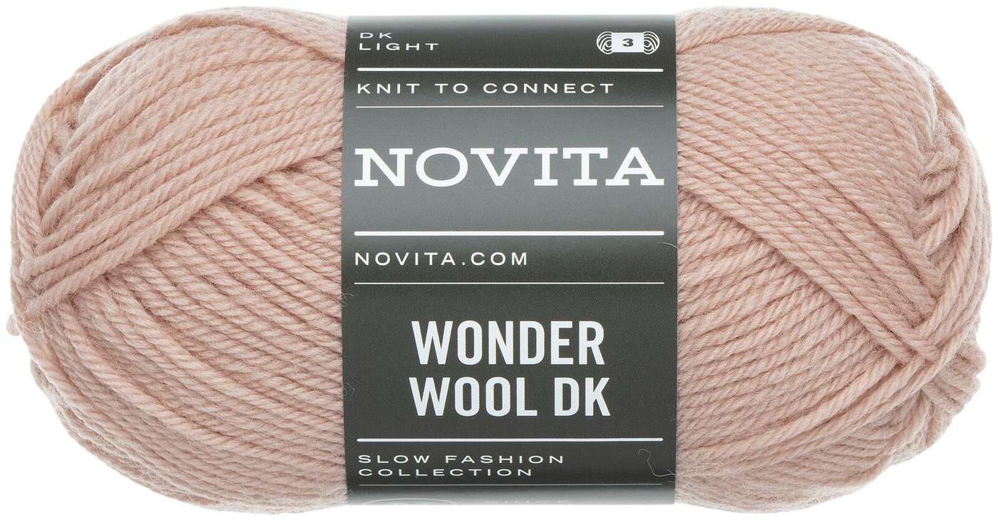 Пряжа Novita Wonder Wool DK 50 г порошок 609 (цвет пудра)
