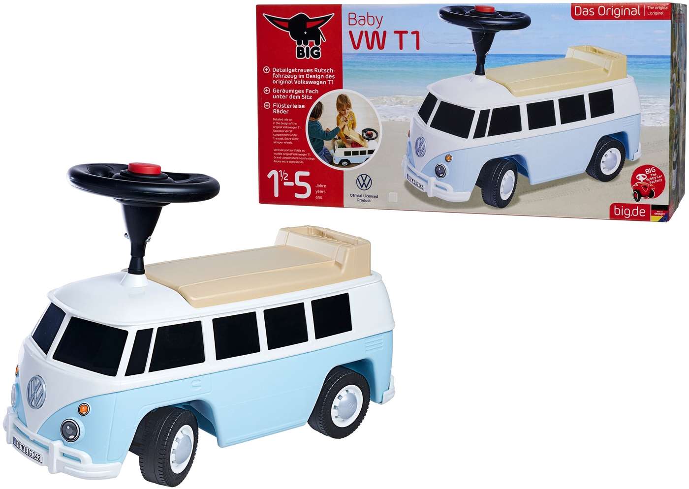БОЛЬШОЙ Volkswagen Transporter T1, пинающий автомобиль, голубой