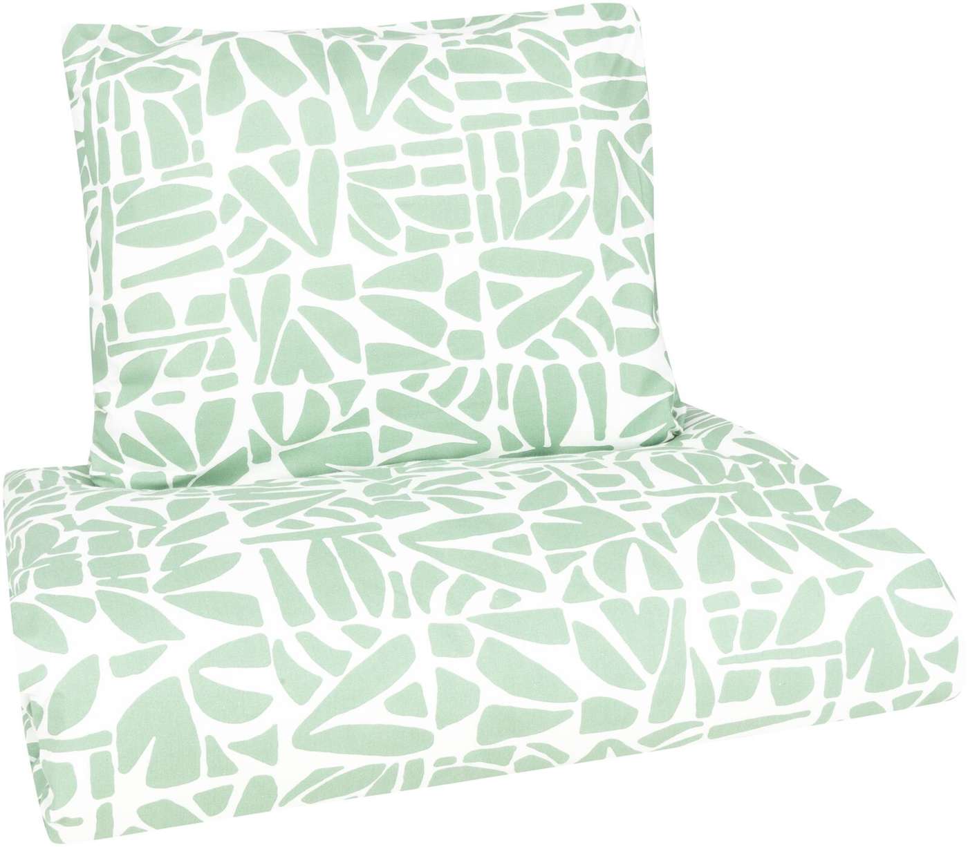 Комплект пододеяльников для дома Leaf Square 8970 150 x 210 + 55 x 65 см зеленый (цвет зеленый)