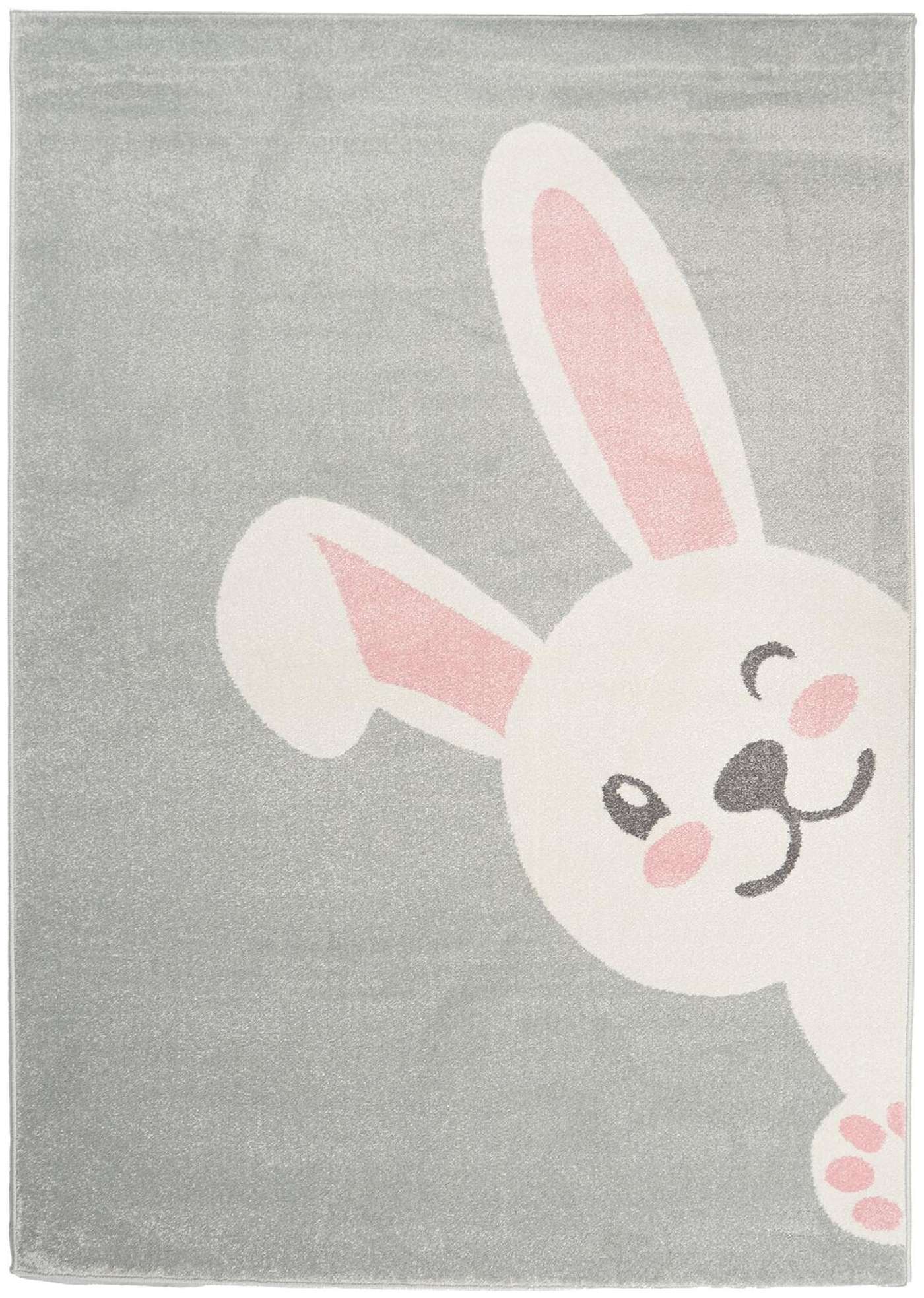 Идеальный дом Коврик для детской комнаты Heihei Bunny 120х170 см серо-белый (цвет серый и белый)