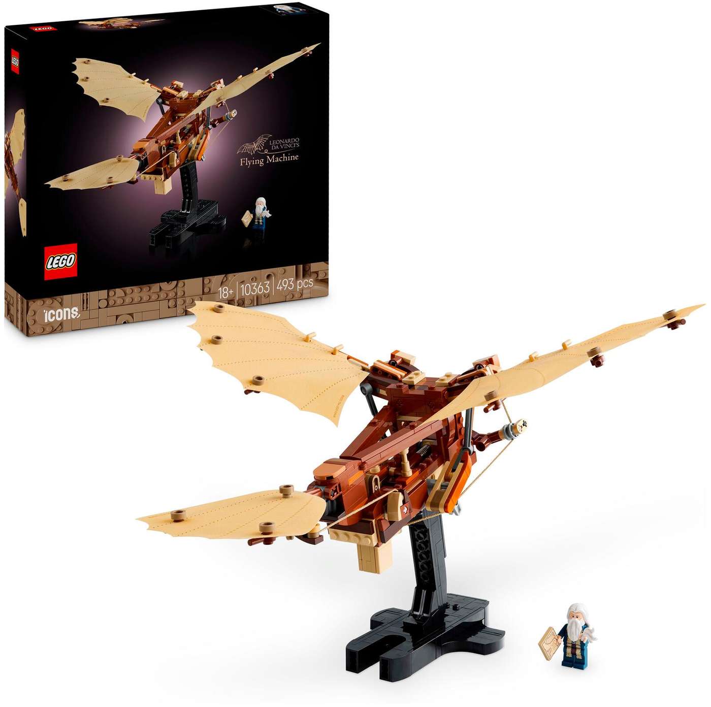 LEGO® Icons Летающий аппарат Леонардо да Винчи для стола для взрослых 10363