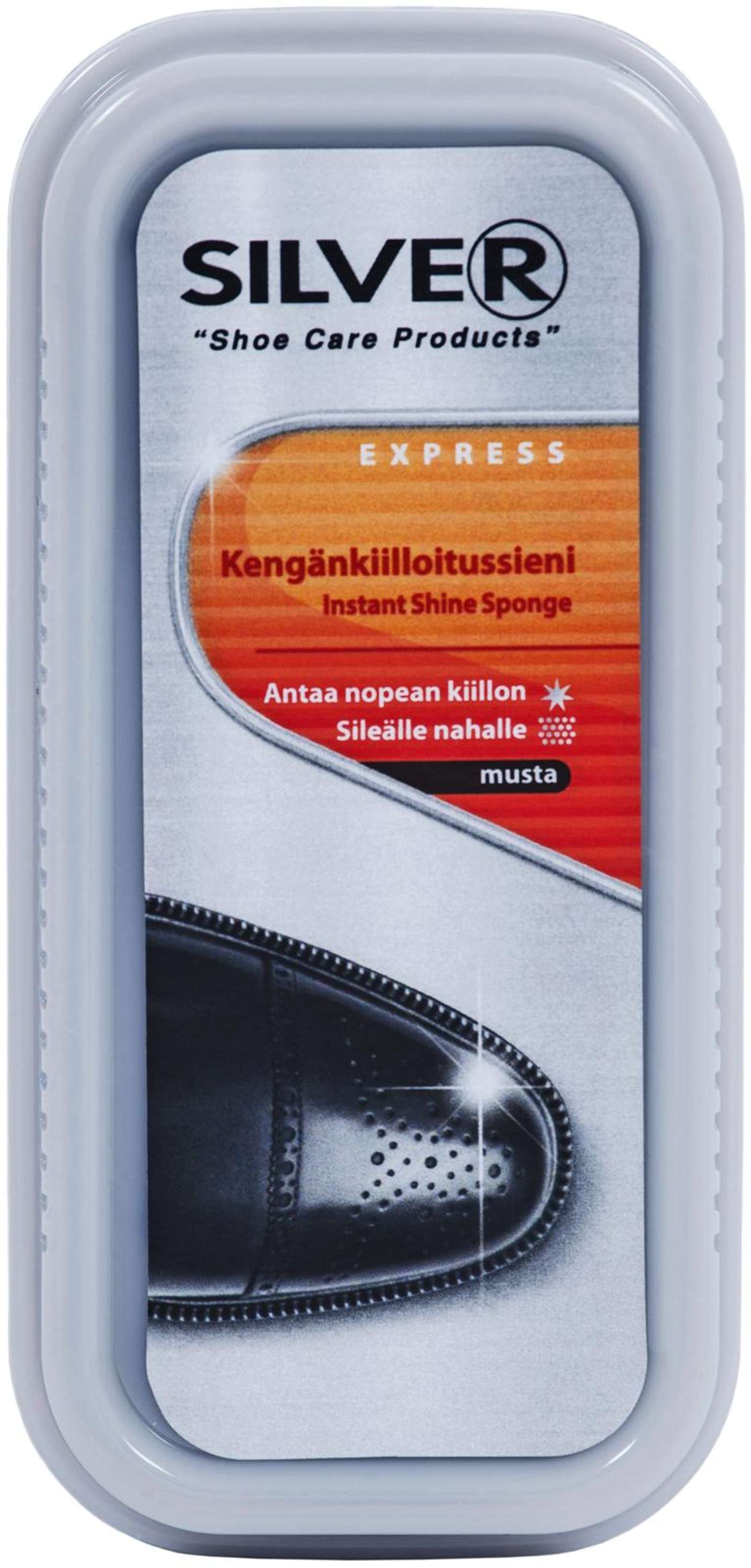 Силиконовая губка для обуви Silver Mega Shine черная