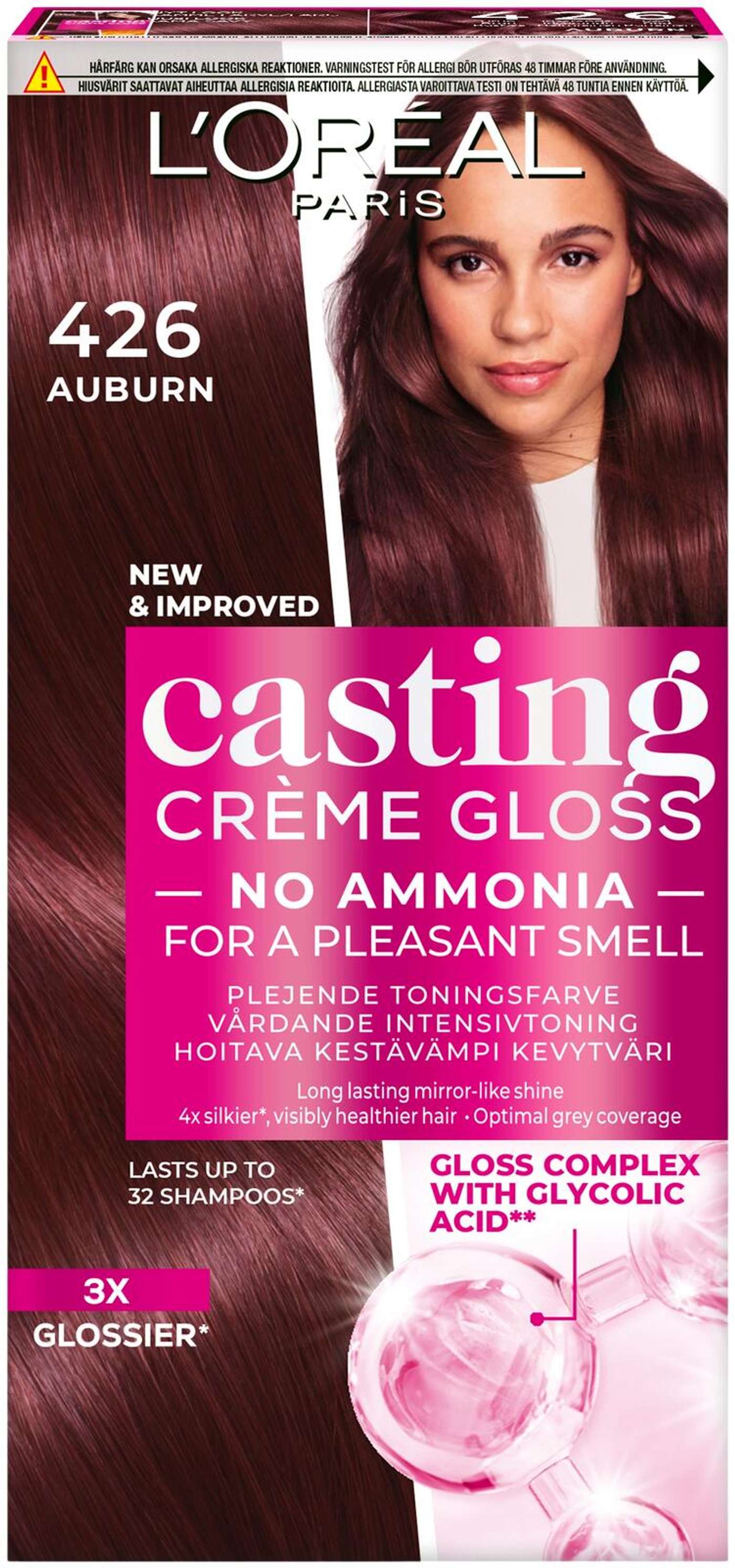 L'Oréal Paris Casting Crème Gloss 426 Темно-рыжий полуперманентная краска для нормальных волос 1 шт. (цвет Оберн)