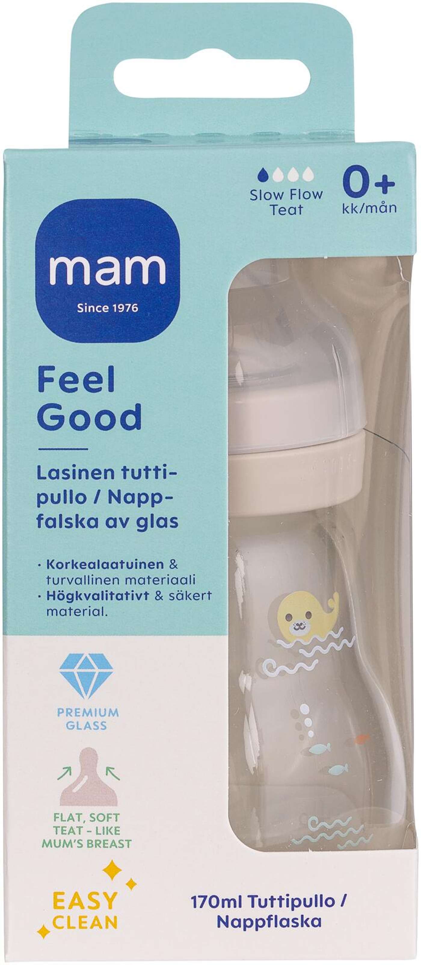 MAM Feel Good стеклянная детская бутылочка 170 мл
