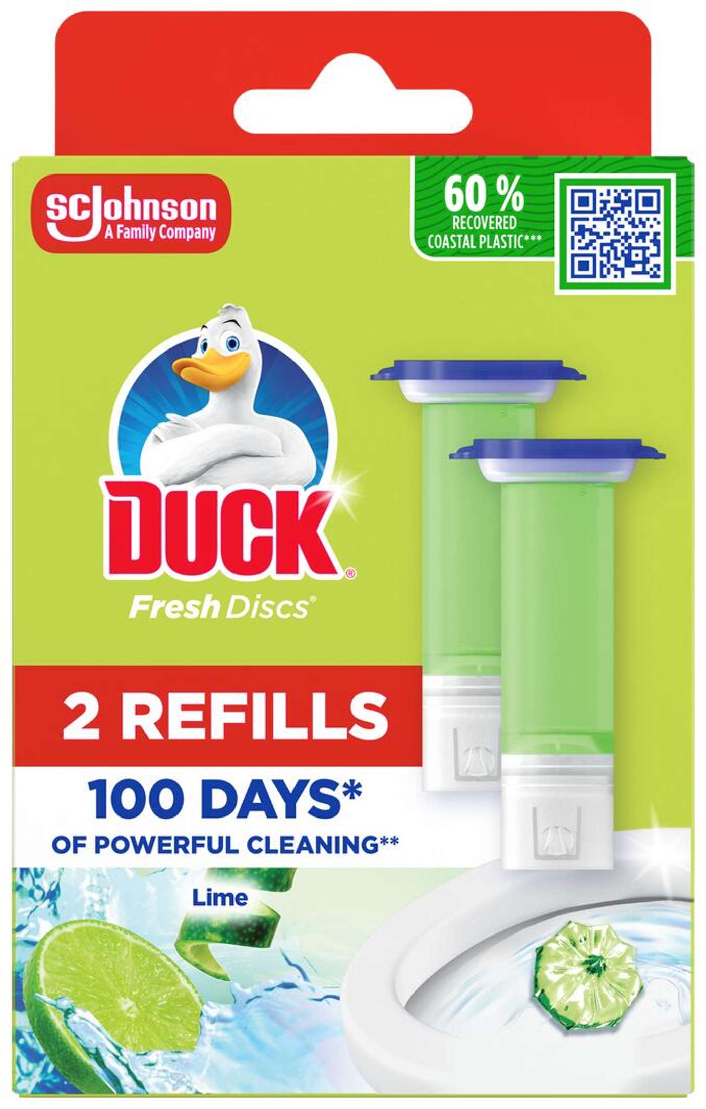 Duck Fresh Discs, 2x36 мл, сменный блок с цедрой лайма
