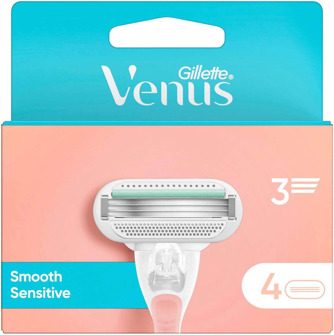 Лезвие Gillette Venus Smooth Sensitive, 4 части.