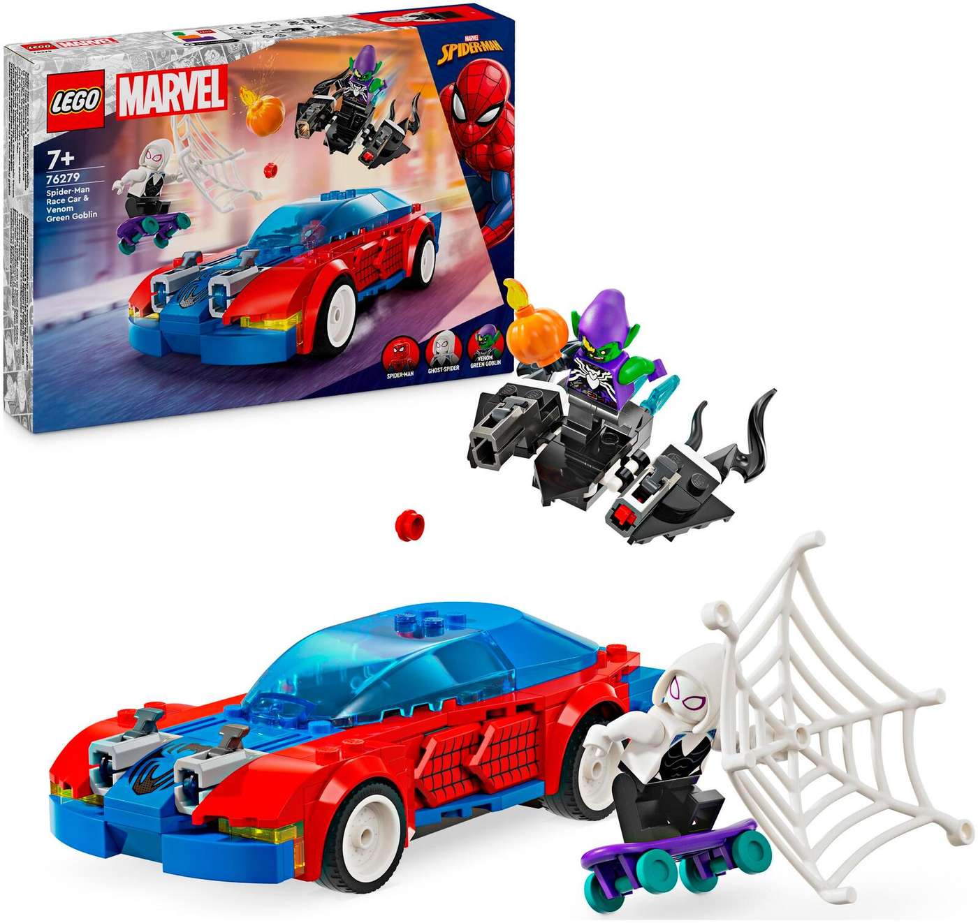 LEGO Super Heroes Marvel 76279 Гоночная машина Человека-паука и Зеленый Меннинкайнен Венома