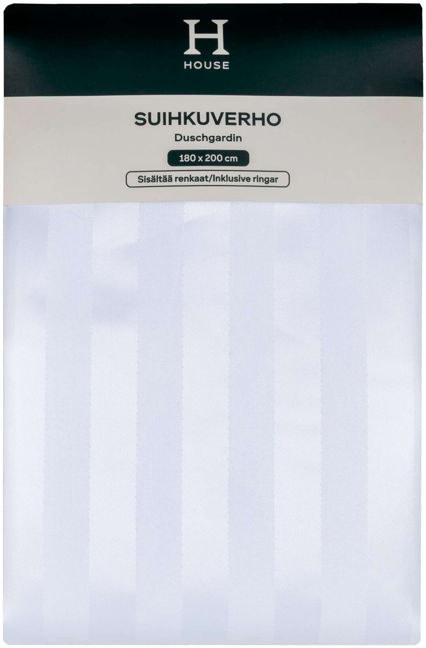 Штора для душа House Stripe 180х200 см, белая (цвет белый)