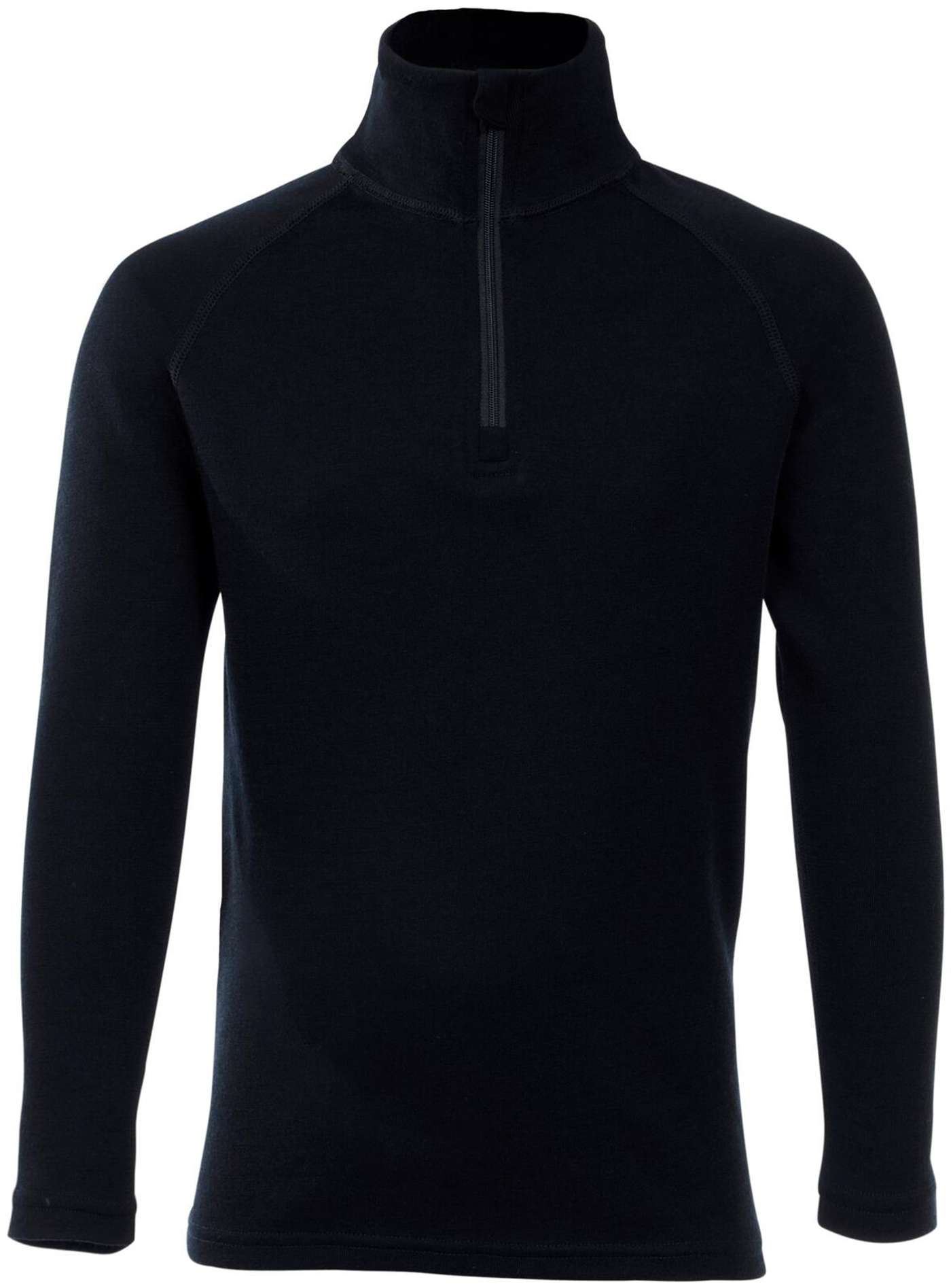 Детская футболка-поло North Outdoor Sensitive на молнии из мериносовой ткани (размер 122-128, цвет черный)