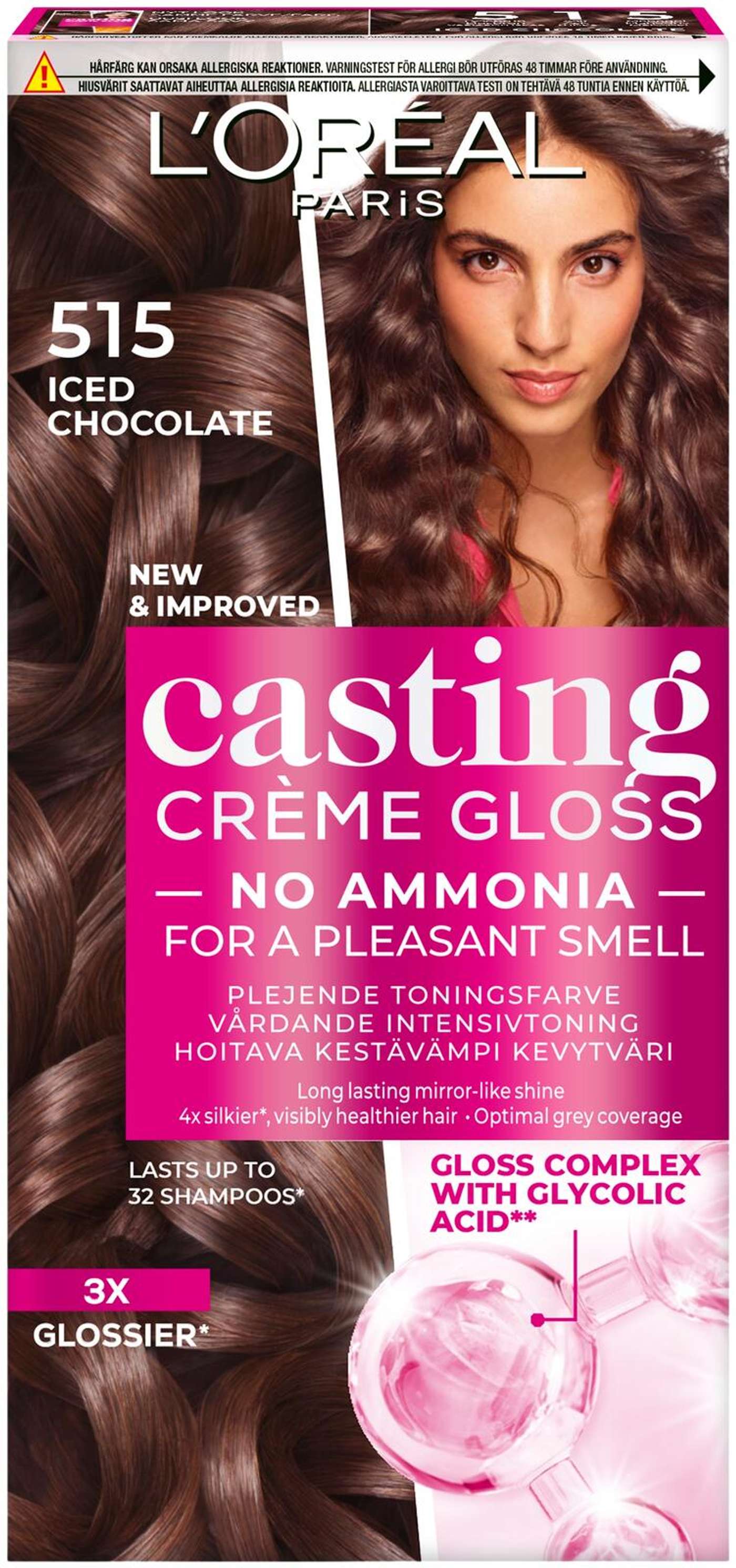 L'Oréal Paris Casting Crème Gloss 515 Iced Chocolate Светло-коричневый Ясень Красного дерева светлый цвет 1шт (цвет Ледяной шоколад)