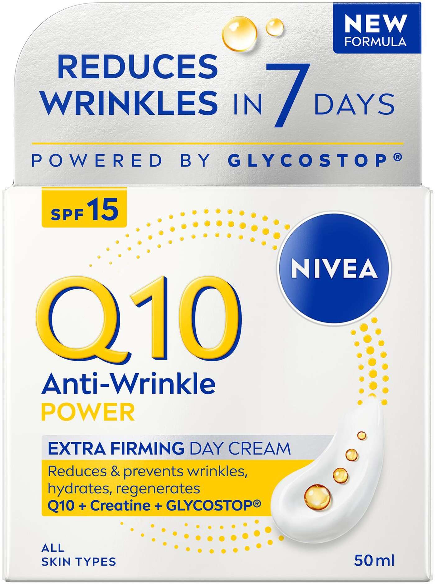 NIVEA 50 мл Q10 Укрепляющий дневной крем против морщин Power Extra Firming SK15