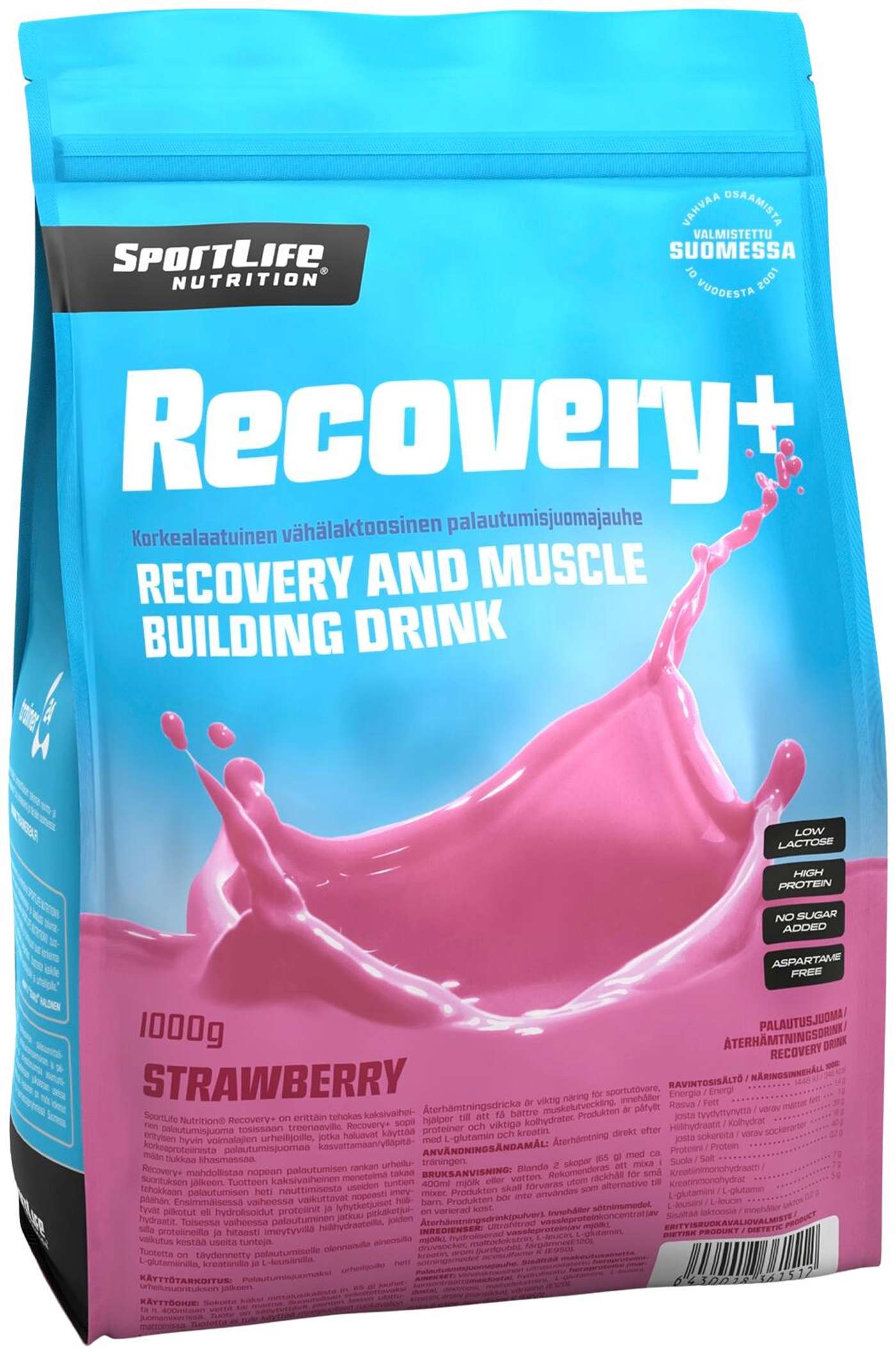 SportLife Nutrition Recovery + 1000г клубничный восстанавливающий напиток