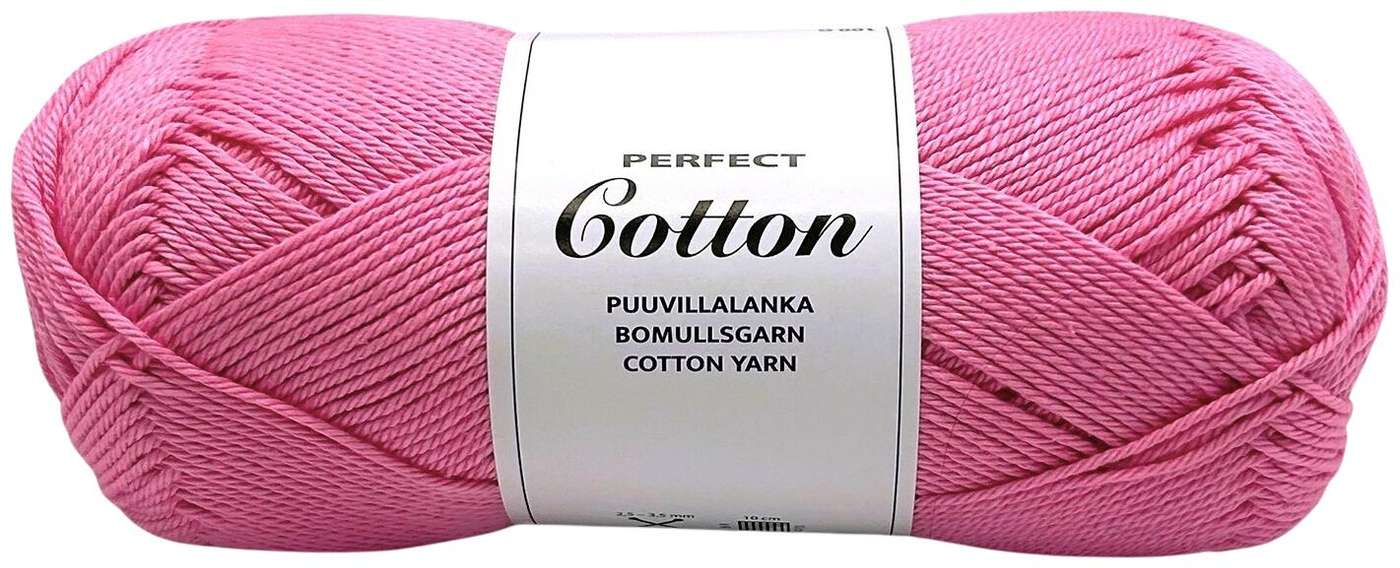 Хлопковая нить Perfect Cotton 100г розовая (цвет розовый)