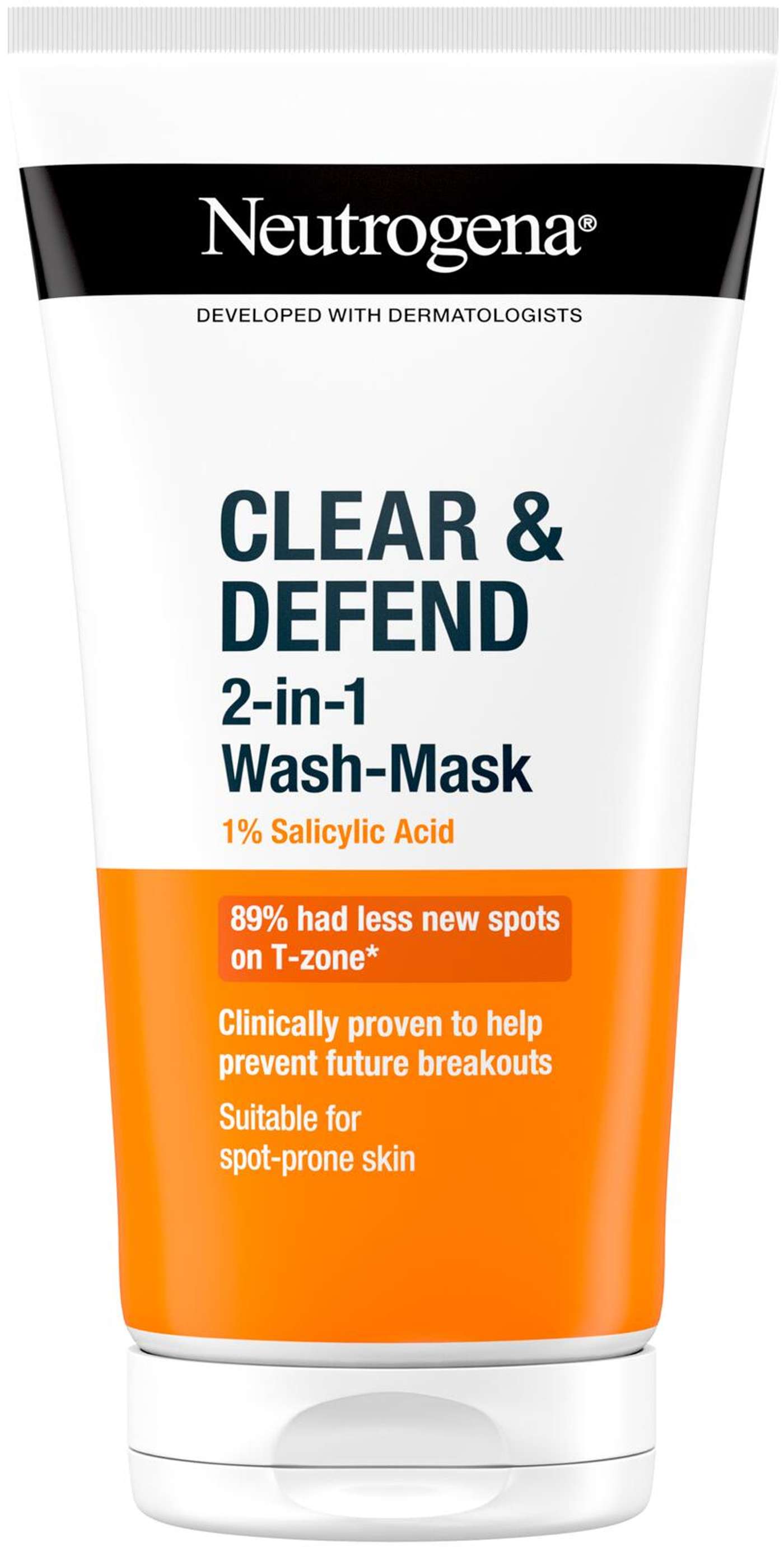 Neutrogena Clear & Defend 1% SA 2-в-1 Маска, очищающая маска 150 мл