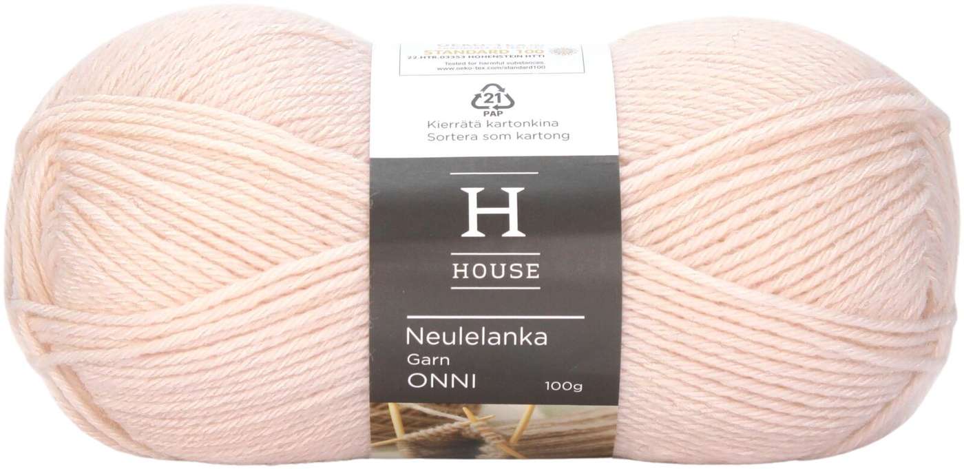 Пряжа для домашнего вязания Onni 100 г Powder Pink 10470 (цвет пудрово-розовый)