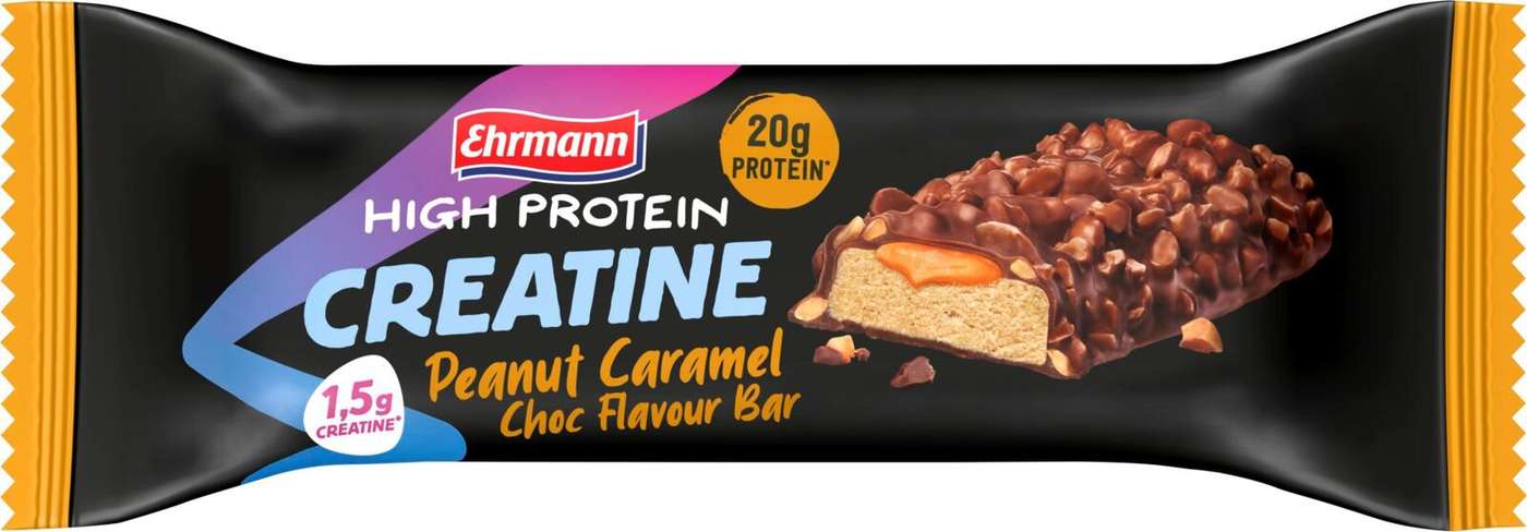 Протеиновый батончик Ehrmann High Protein арахис-карамель-шоколад с креатином 60 г