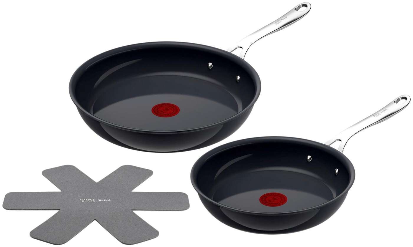 Набор сковородок Tefal Jamie Oliver Enjoy 24 + 28 см + защитная крышка C471S255