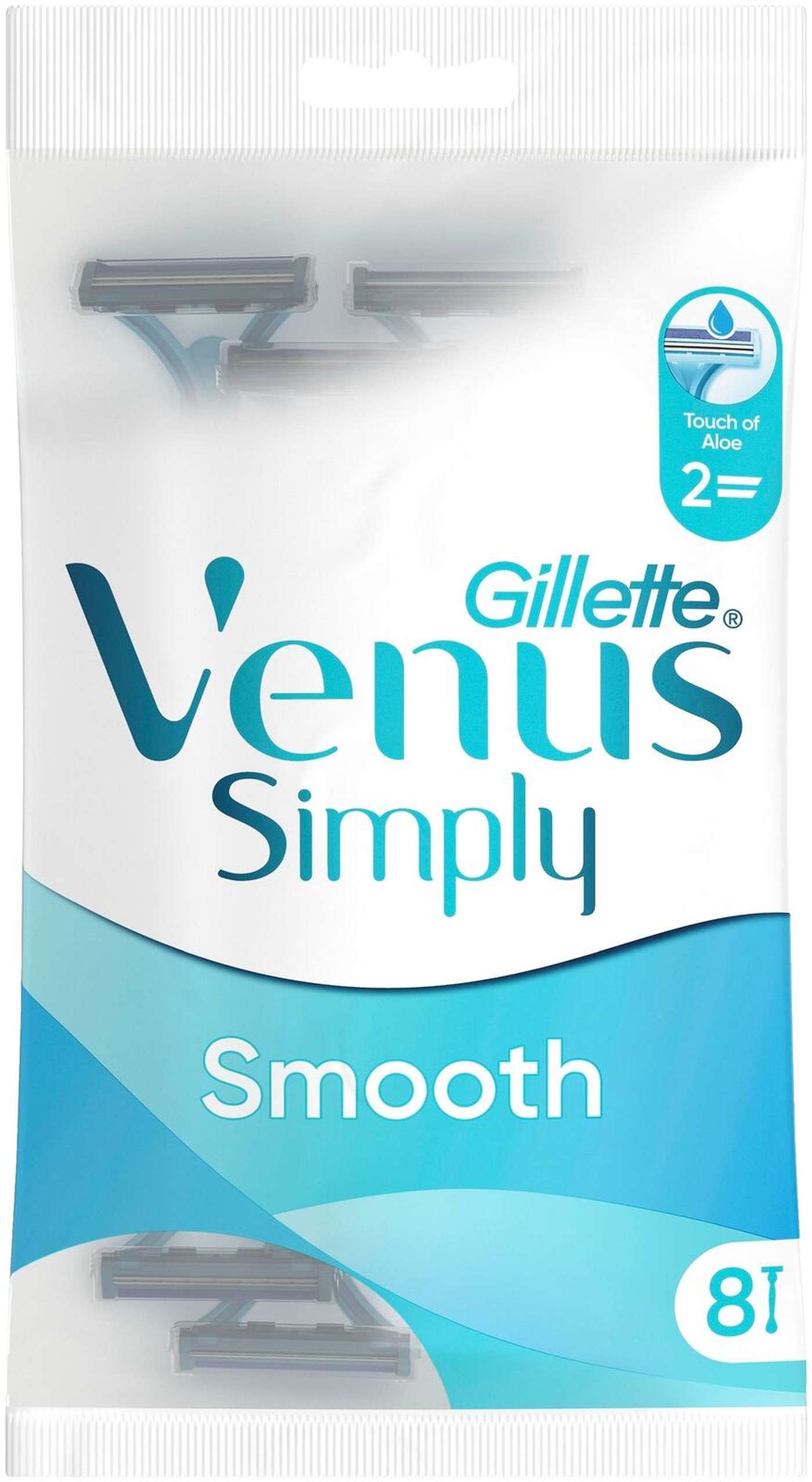 Лезвия Gillette 8шт Simply Venus 2 с ручкой