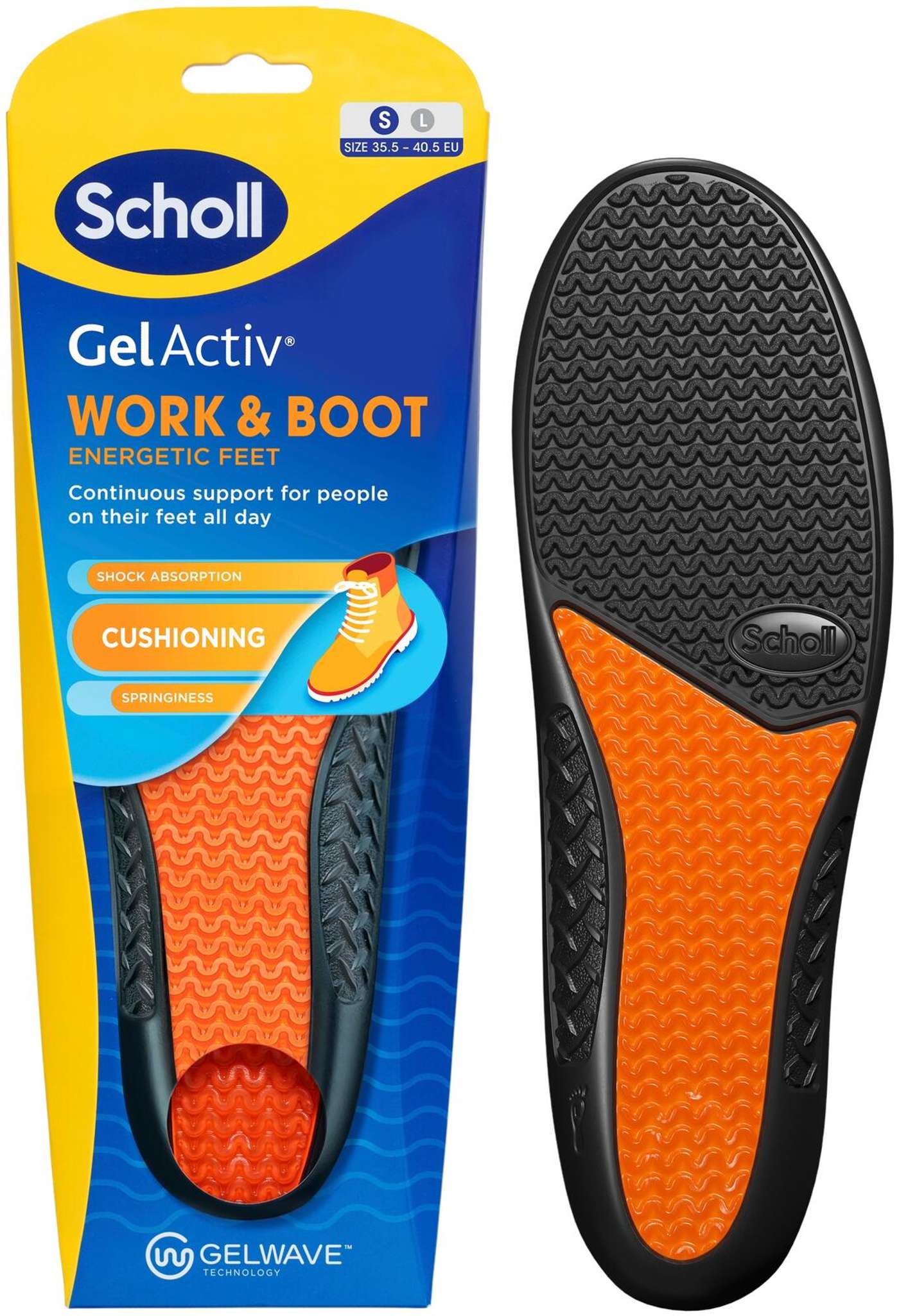 Стелька Scholl GelActiv Work & Boot, маленькая