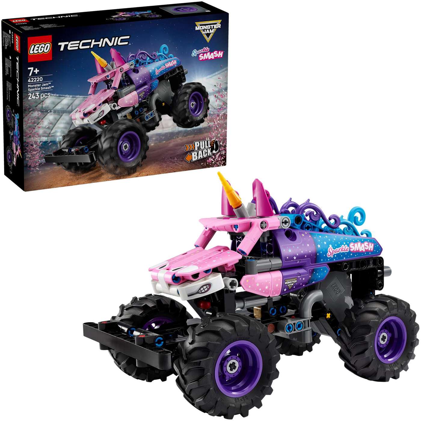 LEGO® Technic 42220 Monster Jam™ Sparkle Smash™ с тяговым двигателем