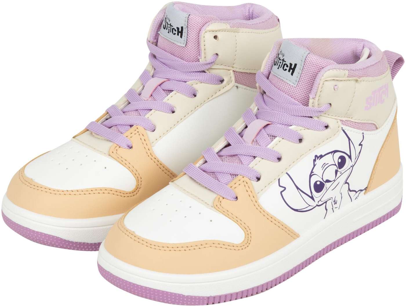 Детские кроссовки средней длины Lilo & Stitch LS001230 (размер 30, цвет коралловый / сиреневый)