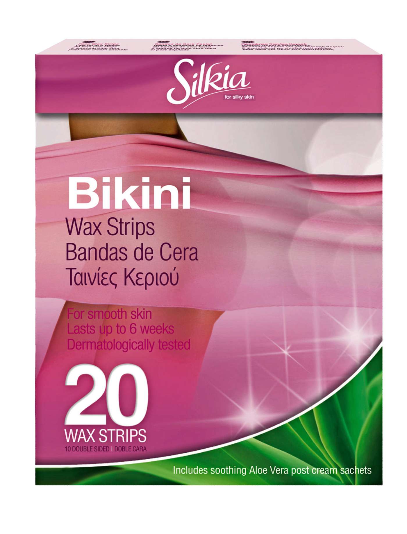 Silkia Bikini 20 шт. Полоски холодного воска для интимной зоны