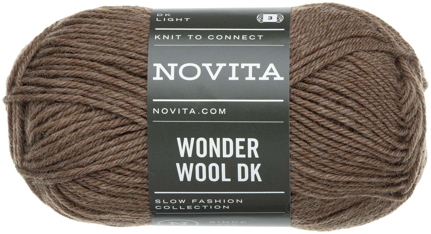 Пряжа Novita Wonder Wool DK 50 г Лесной гриб 068 (цвет лесной гриб)