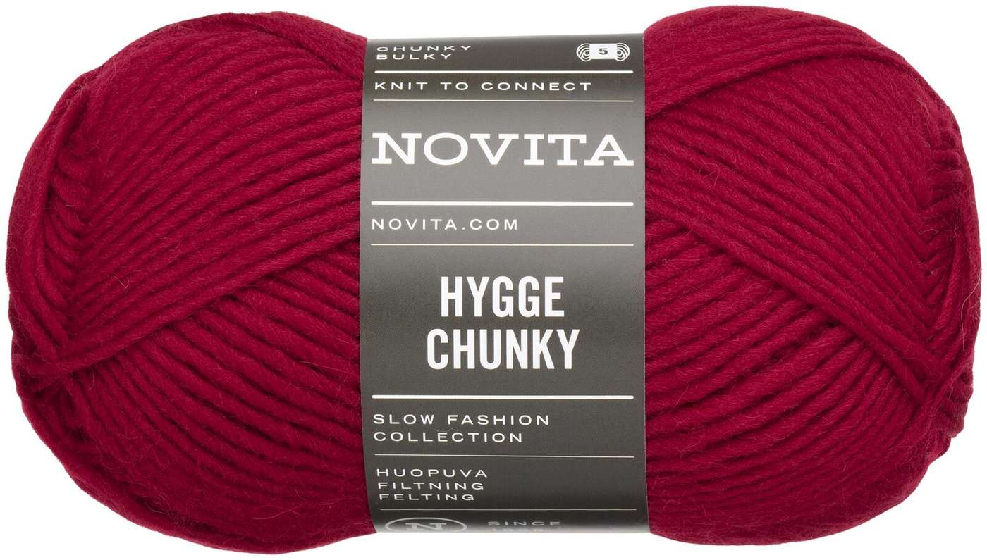 Пряжа Novita Hygge Chunky 100 г ягода 548 (цвет ягода)