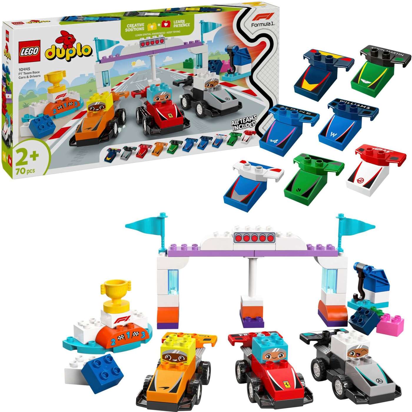 LEGO® DUPLO® Town 10445: гоночные машины и водители команды F1® для всей семьи