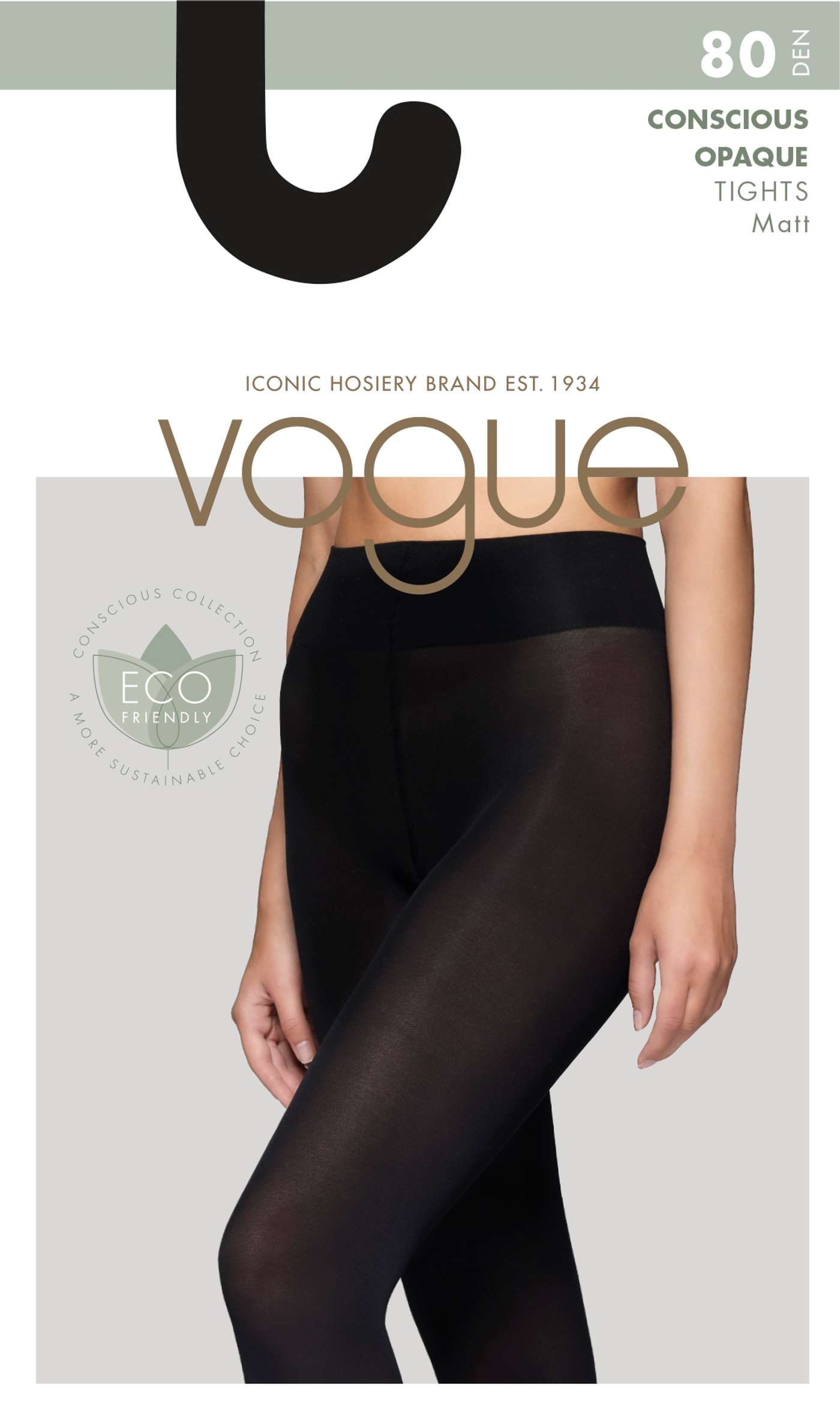 Женские колготки Vogue Concious Opaque 80 ден (размер 36-40, цвет черный)